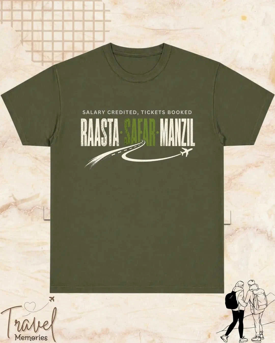 Raasta Safar Manzil Travel Cotton Tshirt Swiftsoul