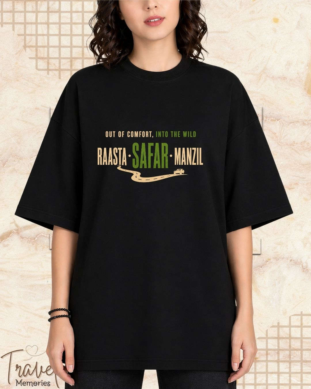 Raasta Safar Manzil Travel Cotton Tshirt Swiftsoul 