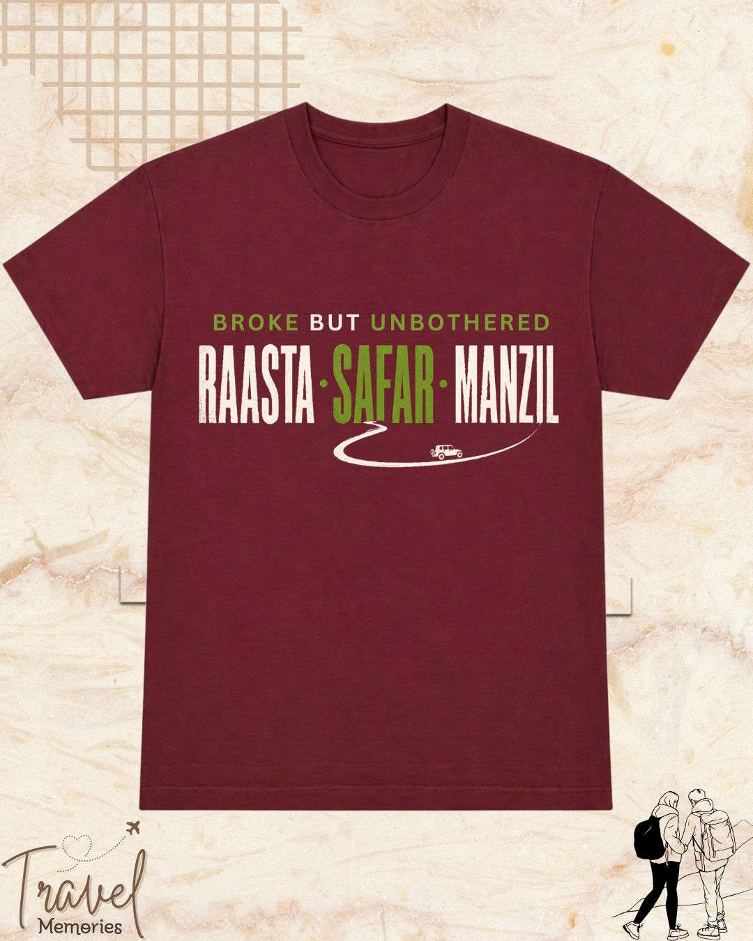 Raasta Safar Manzil Travel Cotton Tshirt Swiftsoul 
