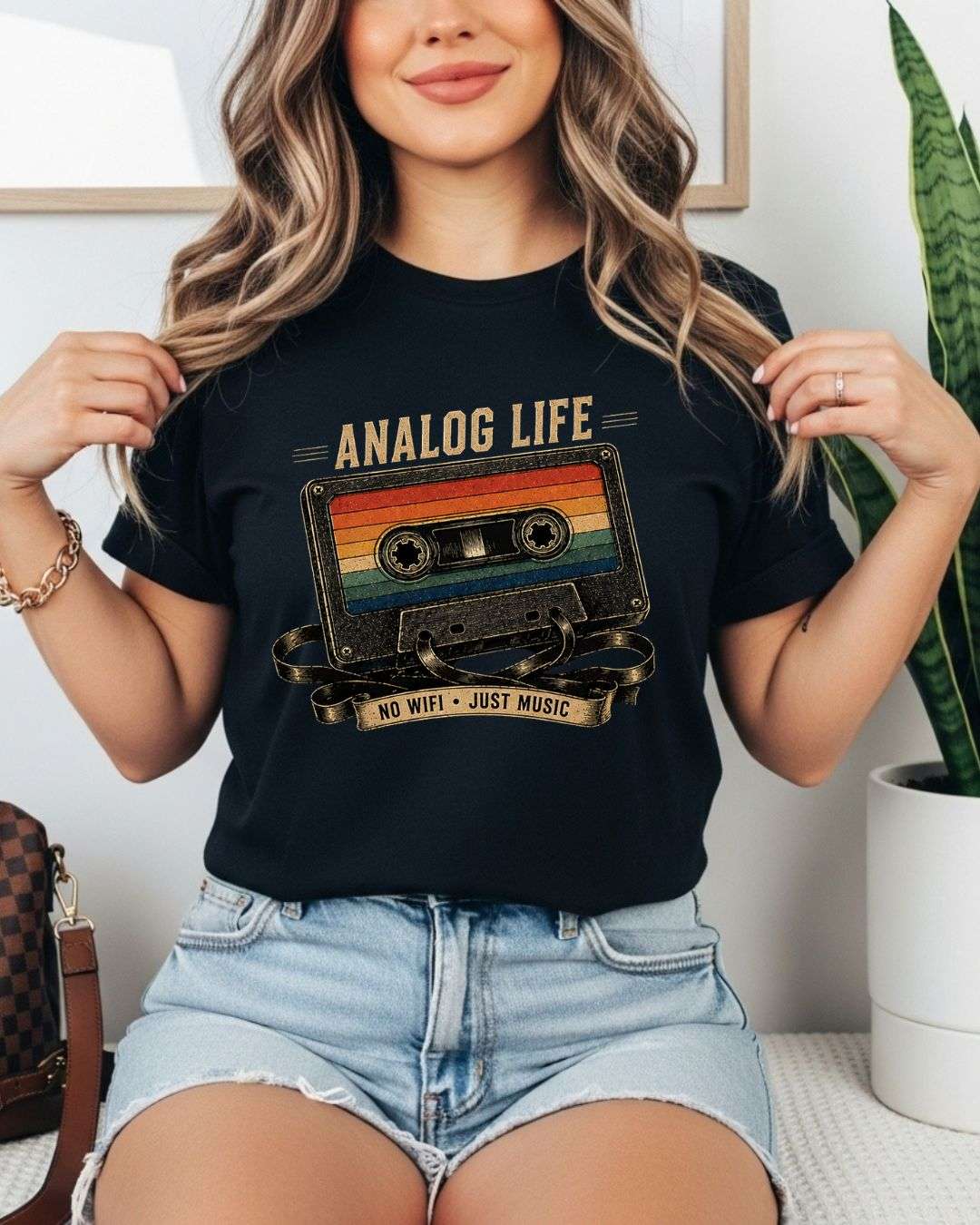 Retro Cassette Music Cotton Tshirt Billien LLC 
