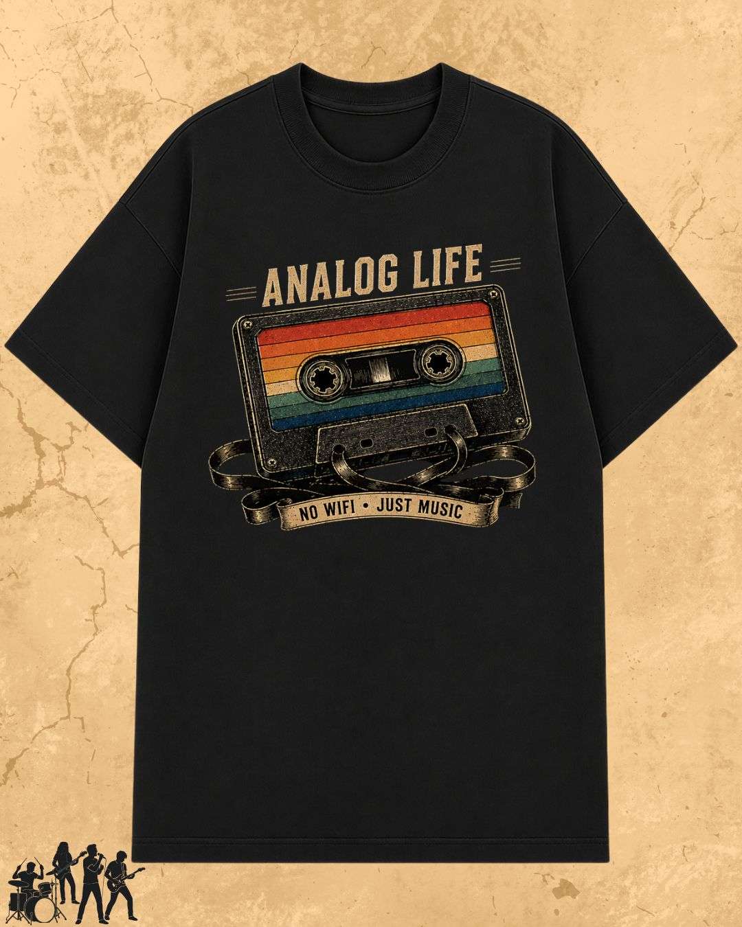 Retro Cassette Music Cotton Tshirt Billien LLC 