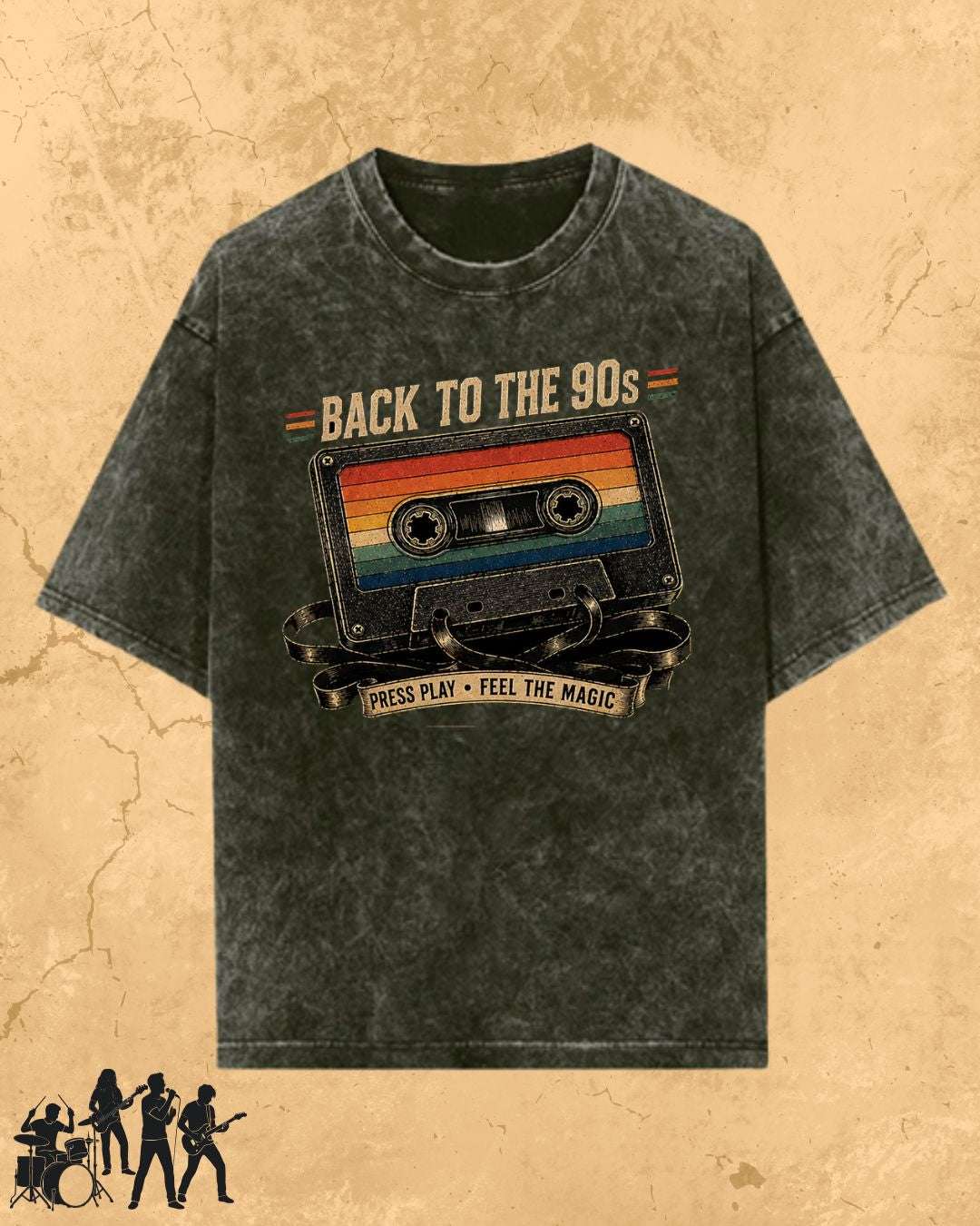 Retro Cassette Music Cotton Tshirt Billien LLC 