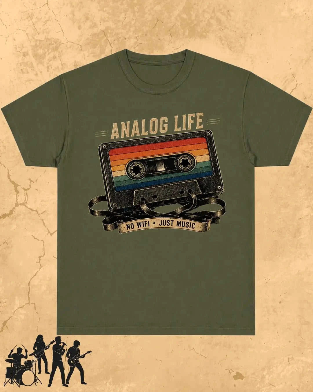 Retro Cassette Music Cotton Tshirt Swiftsoul