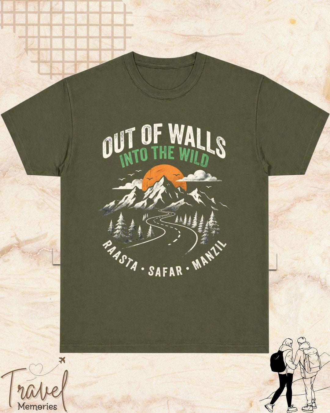 Raasta Safar Manzil Travel Cotton Tshirt