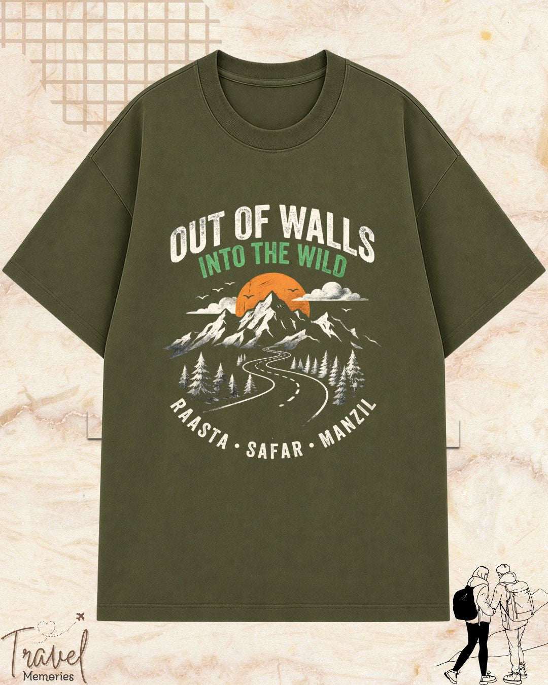 Raasta Safar Manzil Travel Cotton Tshirt