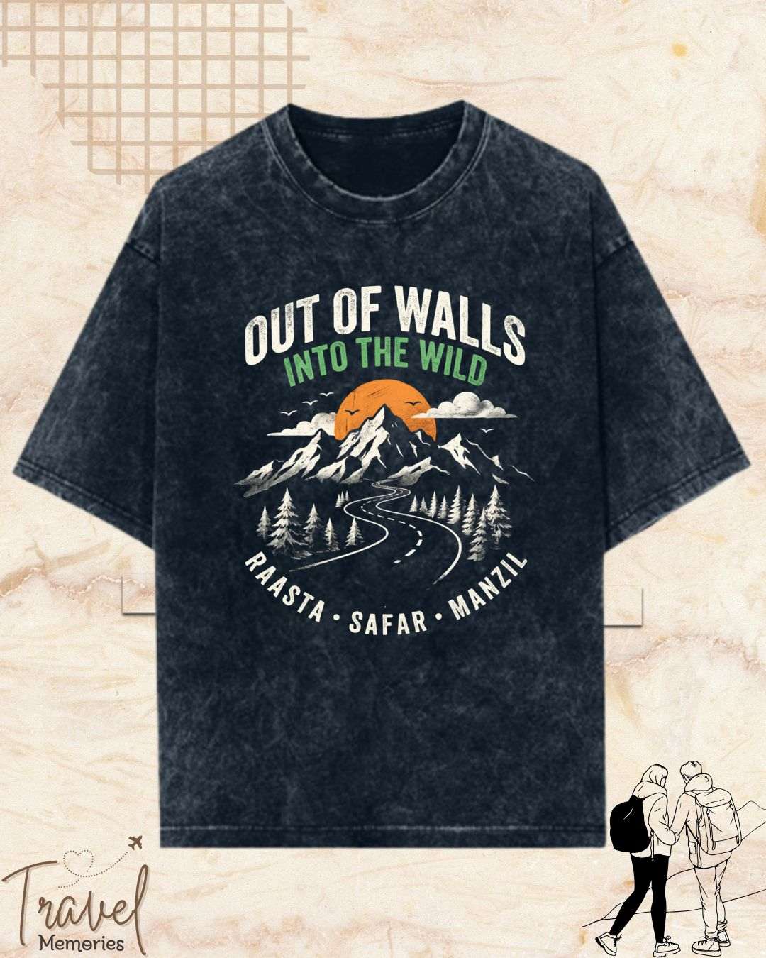 Raasta Safar Manzil Travel Cotton Tshirt