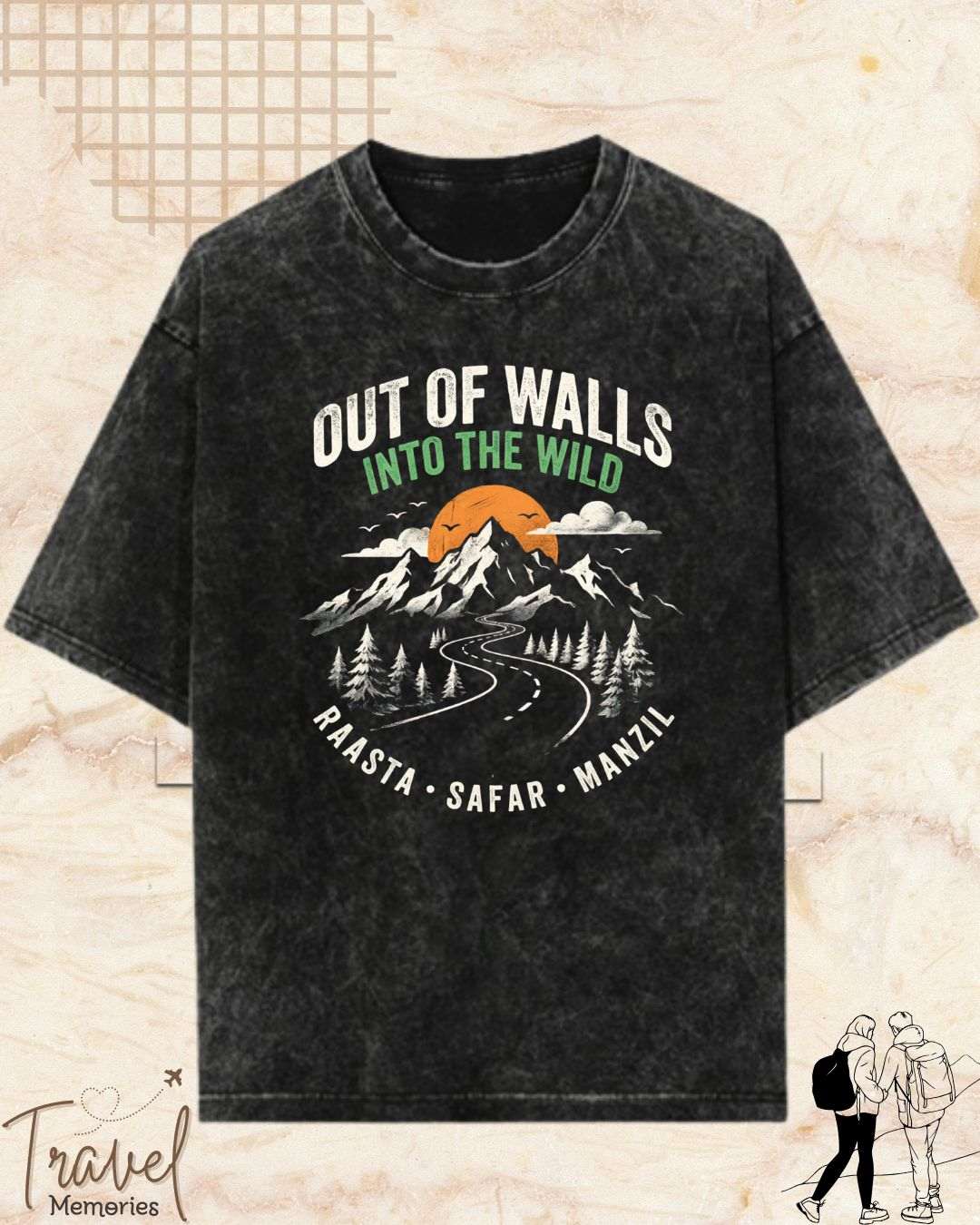 Raasta Safar Manzil Travel Cotton Tshirt