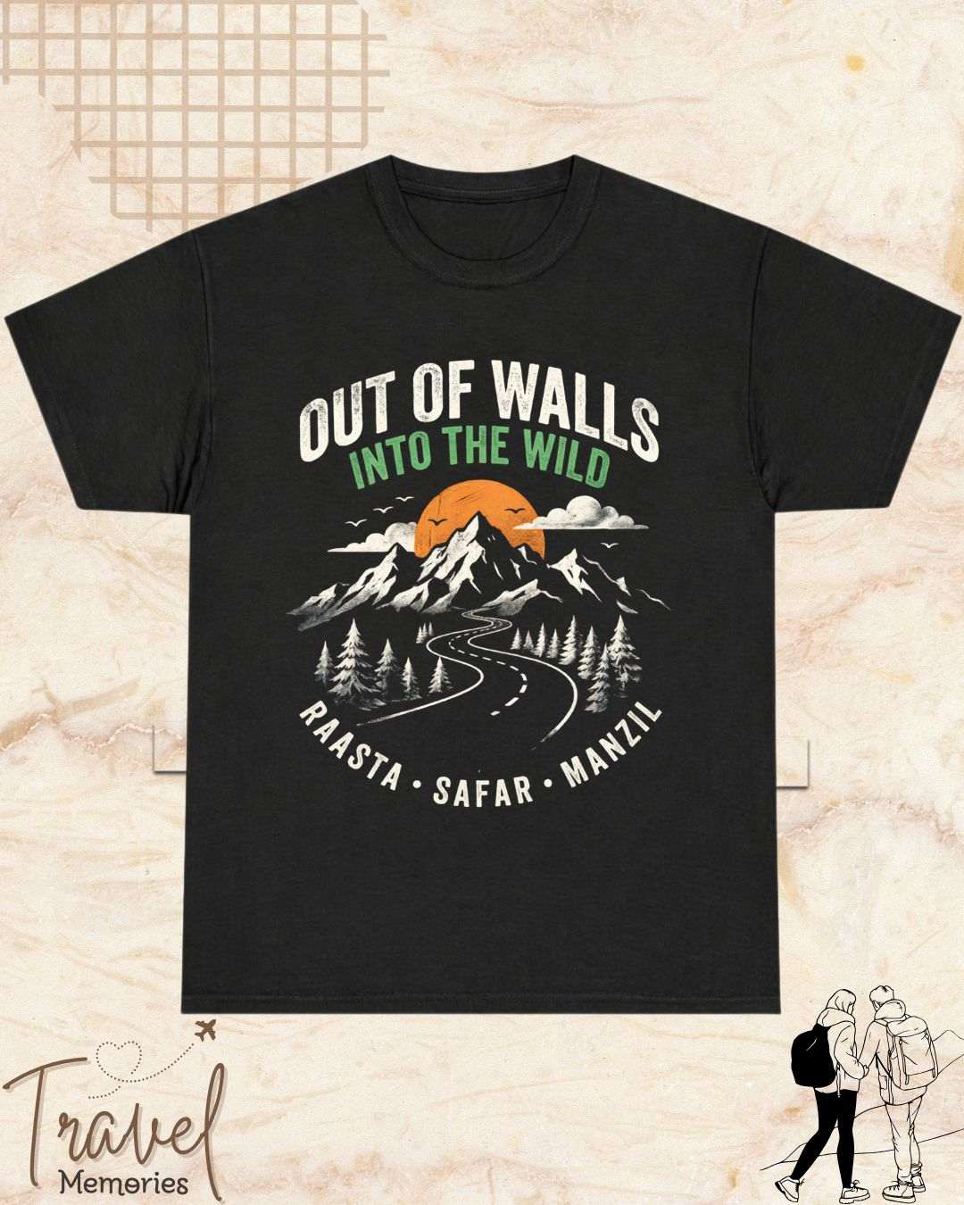 Raasta Safar Manzil Travel Cotton Tshirt