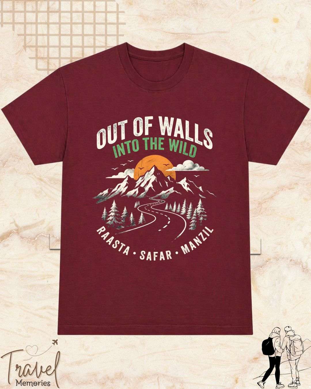 Raasta Safar Manzil Travel Cotton Tshirt