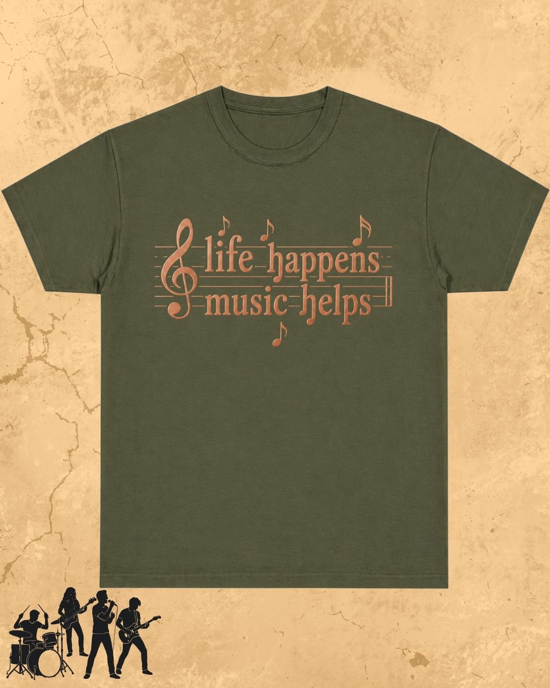 Life Happens Music Helps Cotton Tshirt