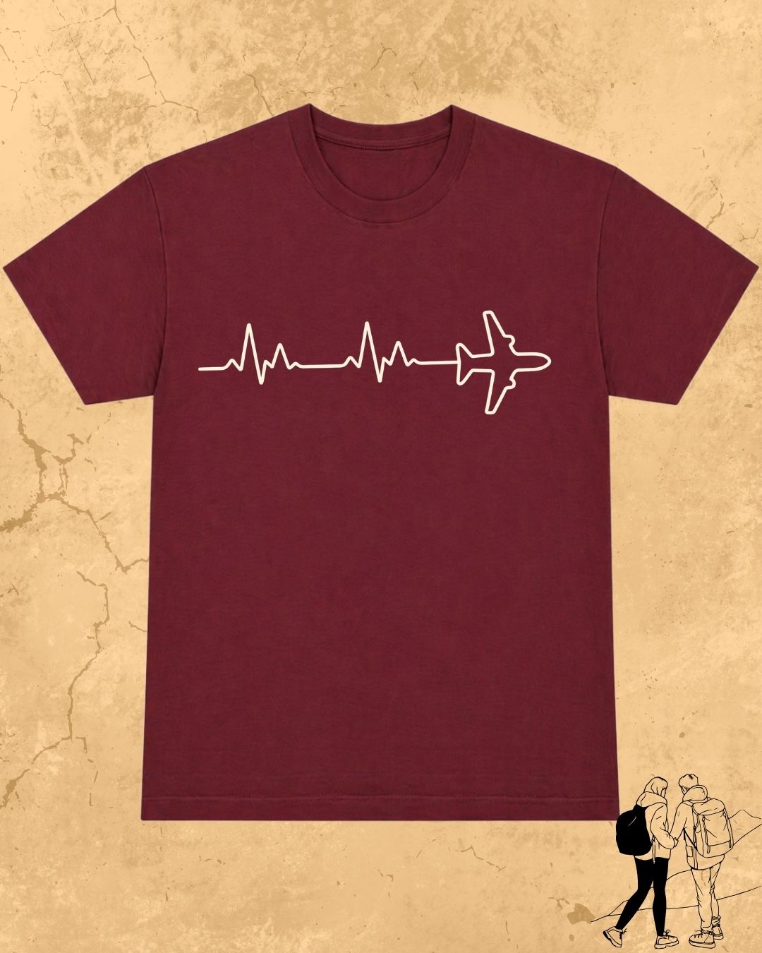 Minimalist Wanderline Travel Cotton Tshirt