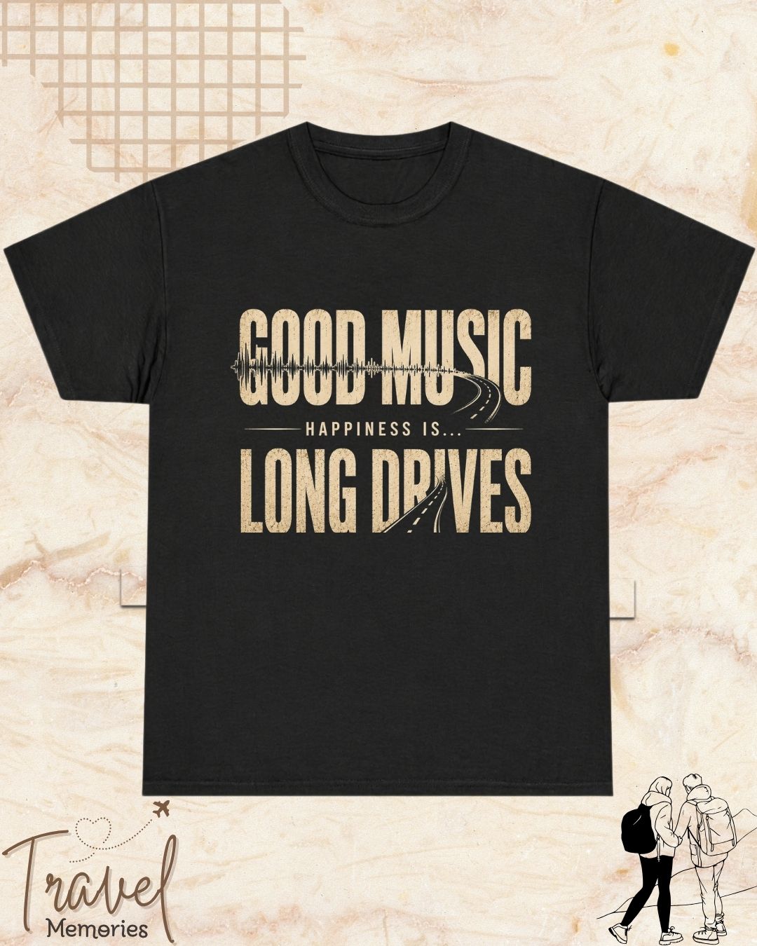 Happiness Is Travel Cotton Tshirt