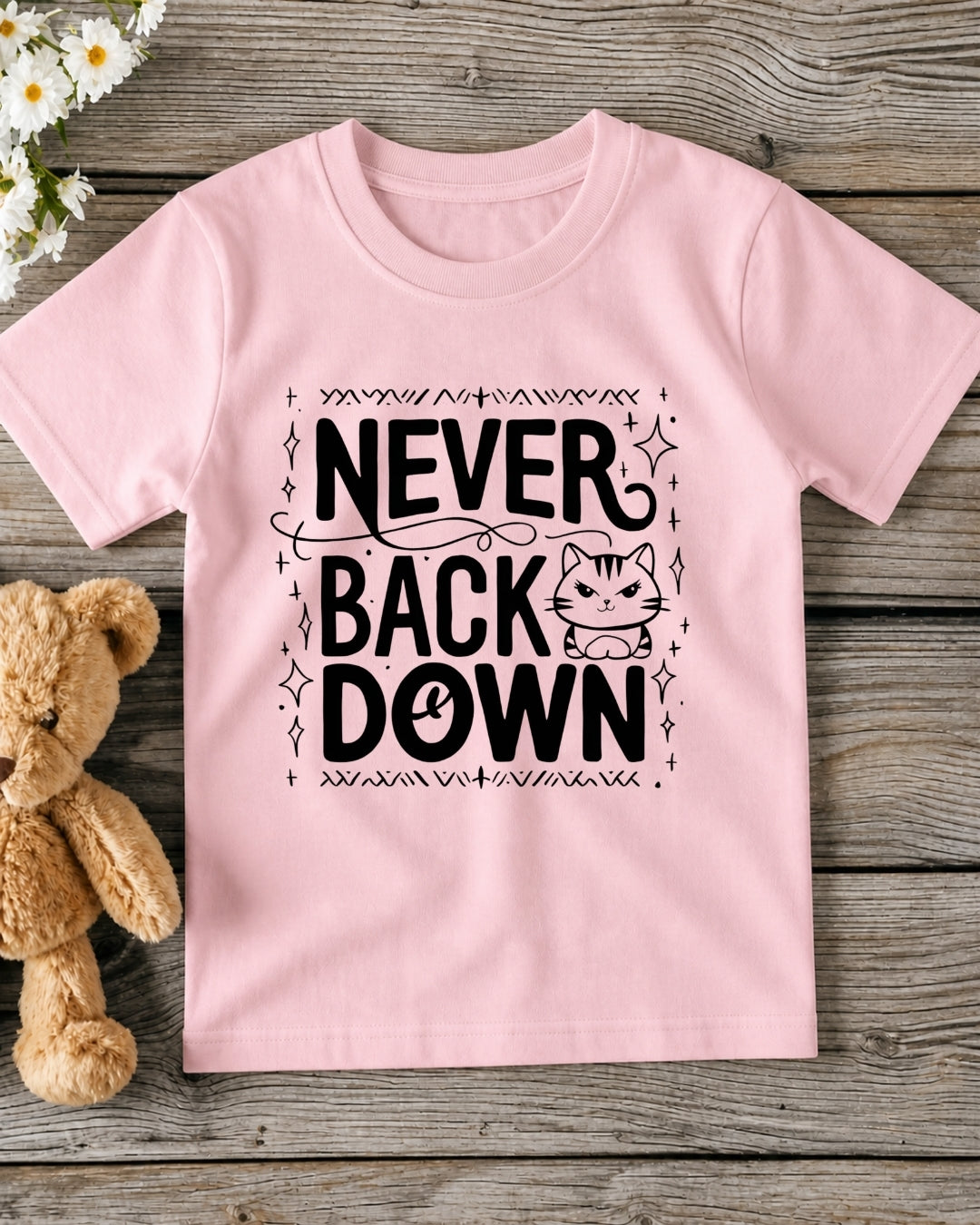 Never Back Down Kid Cotton Tshirt