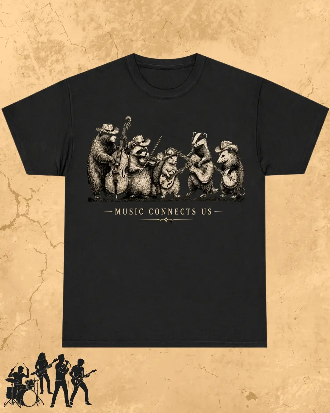 Folk Band Animals Music T-Shirt
