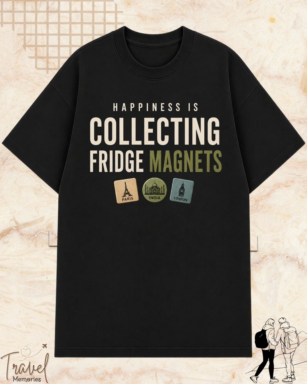 Happiness Is Travel Cotton Tshirt