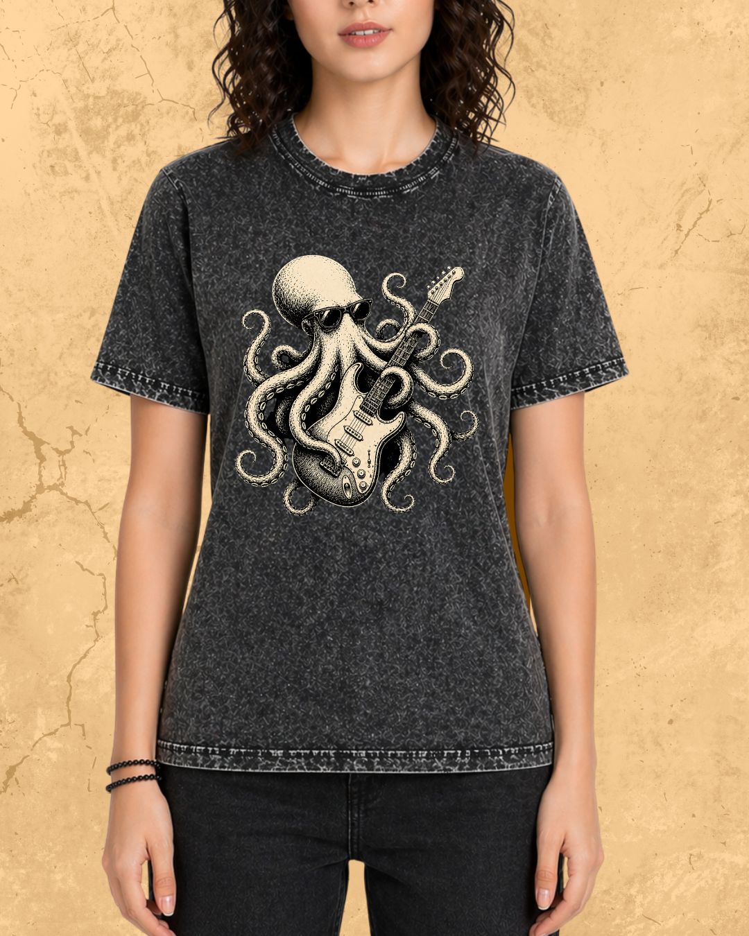 Octopus Guitar Rock Cotton Tshirt
