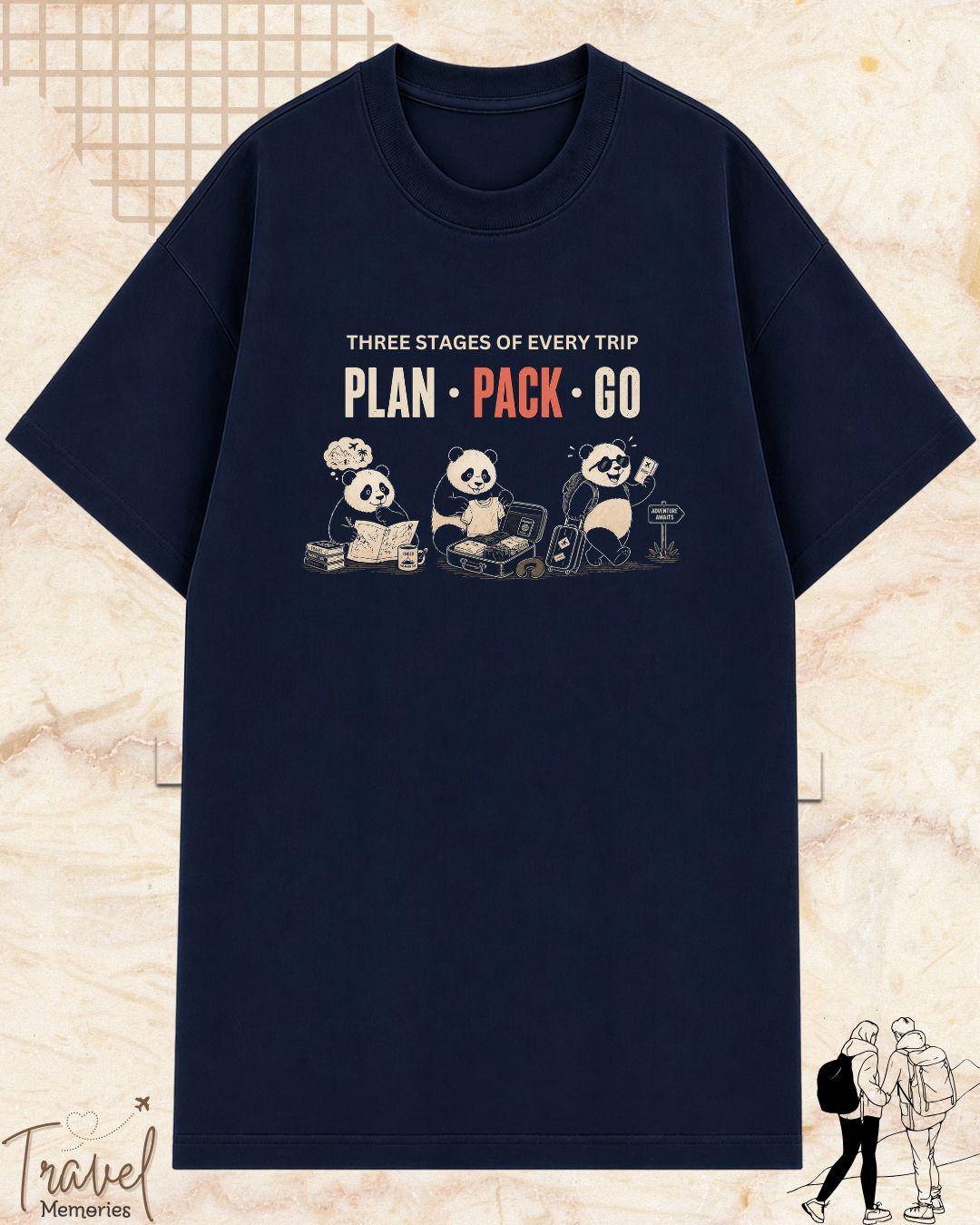 Three Stages of Every Trip Series 2 Travel Cotton Tshirt