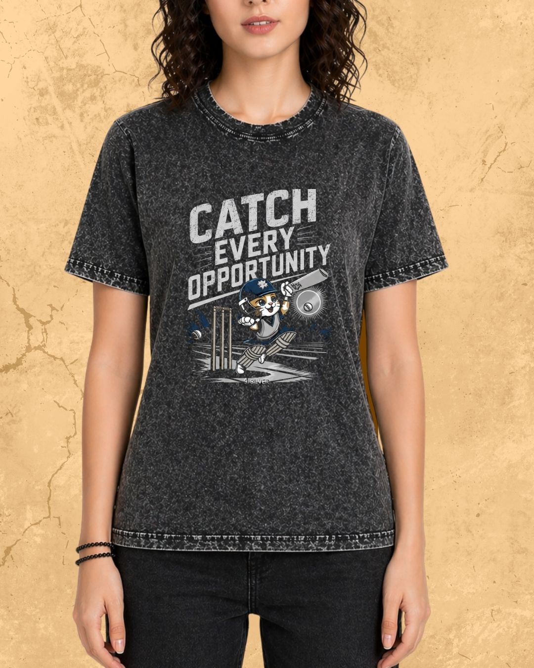 Meow Cricket Champion Cotton Tee
