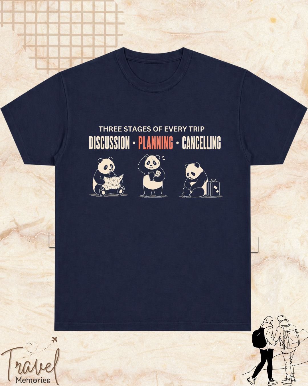 Three Stages of Every Trip Series 1 Travel Cotton Tshirt