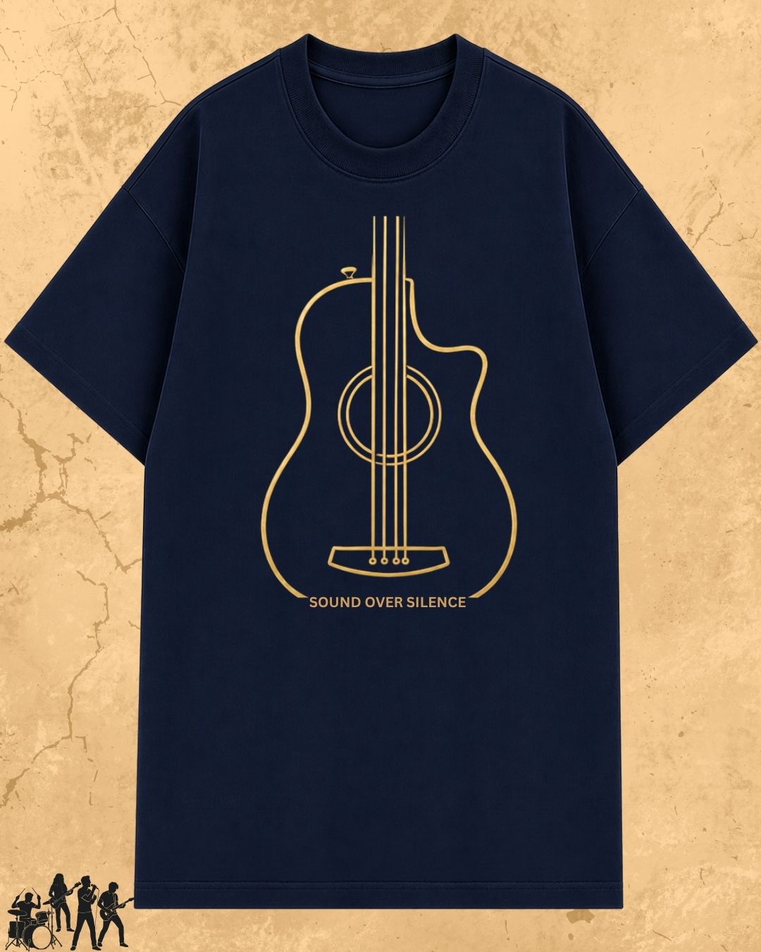Minimal Guitar Music Cotton T-Shirt