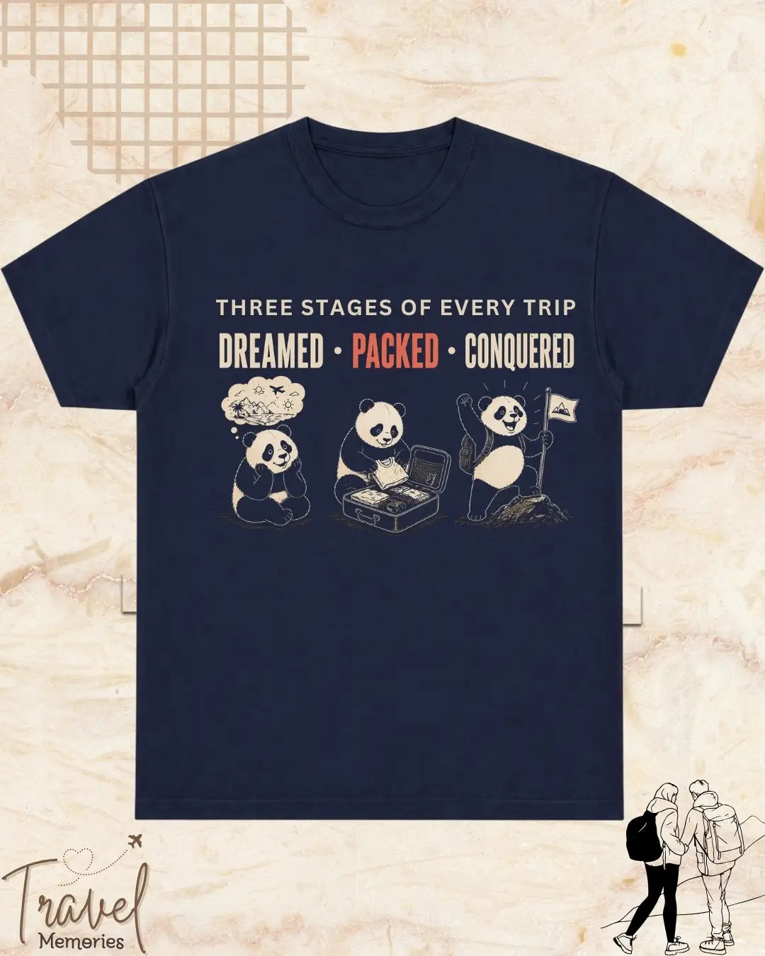 Three Stages of Every Trip Travel Cotton Tshirt Part 1