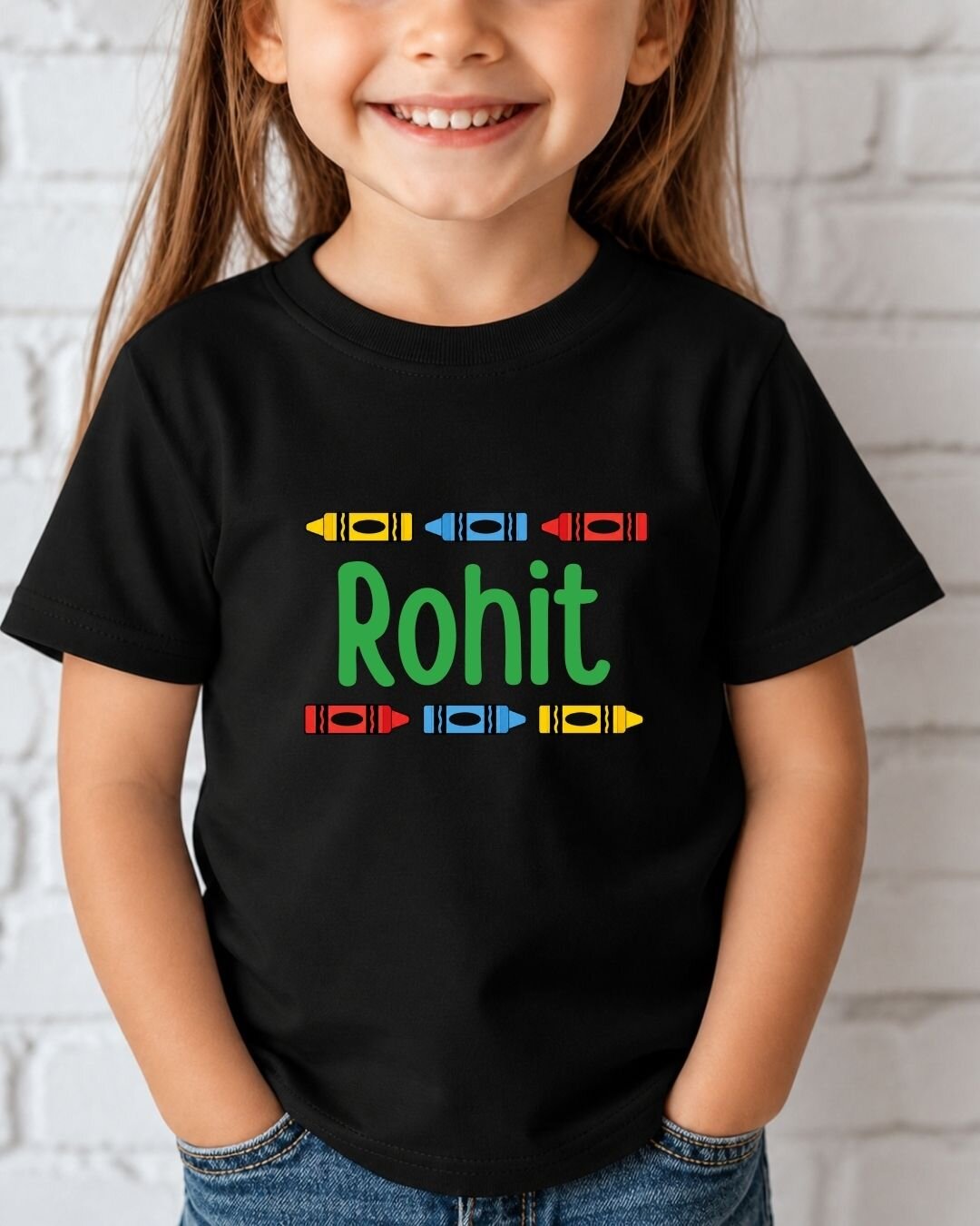 Colorful Crayon Custom Kid Cotton Tee