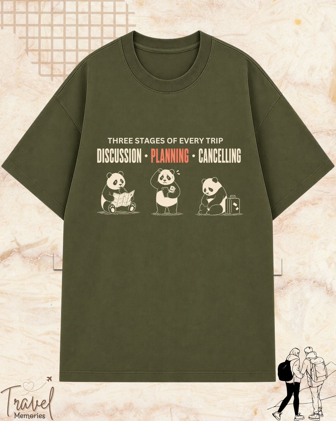 Three Stages of Every Trip Series 1 Travel Cotton Tshirt