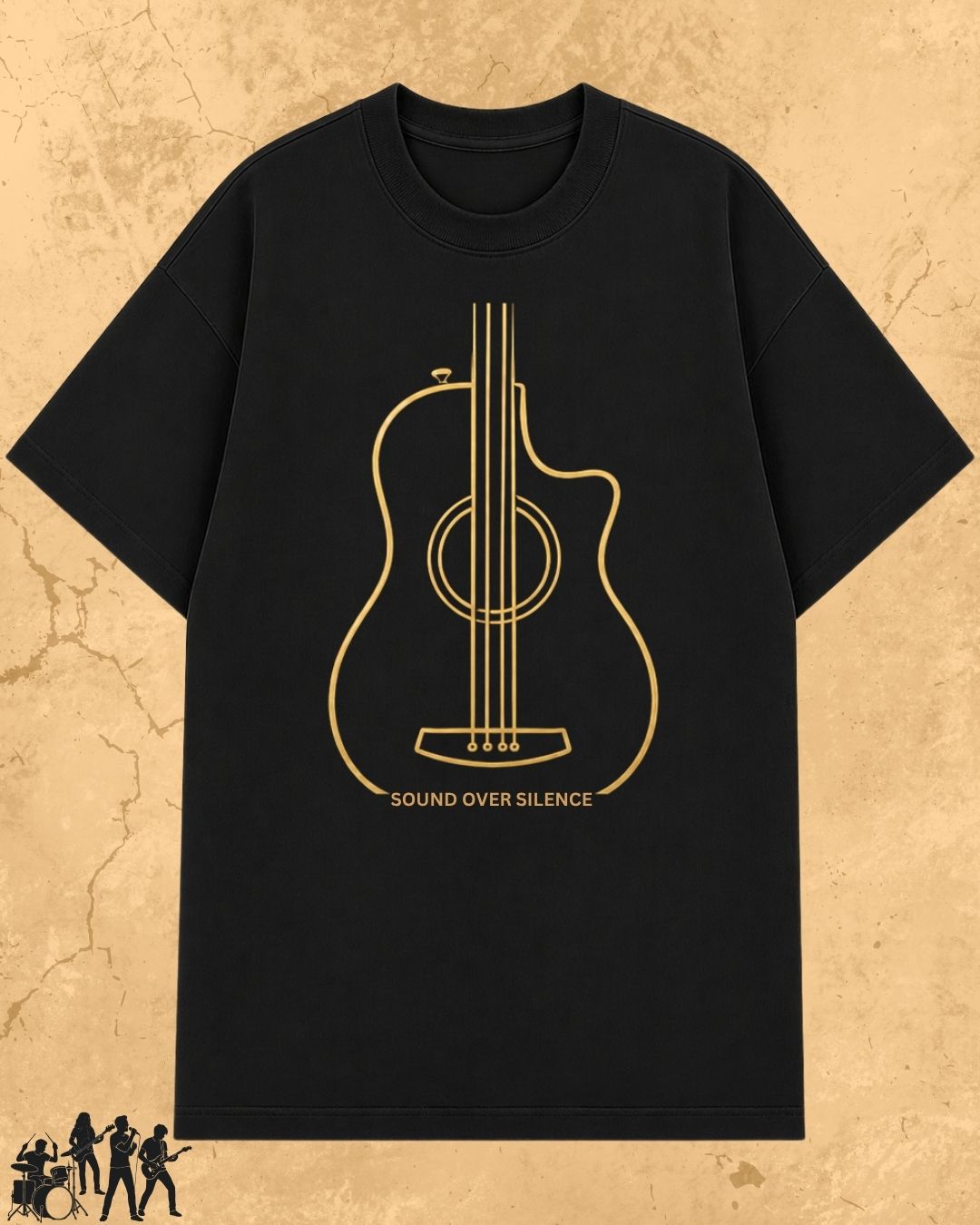 Minimal Guitar Music Cotton T-Shirt
