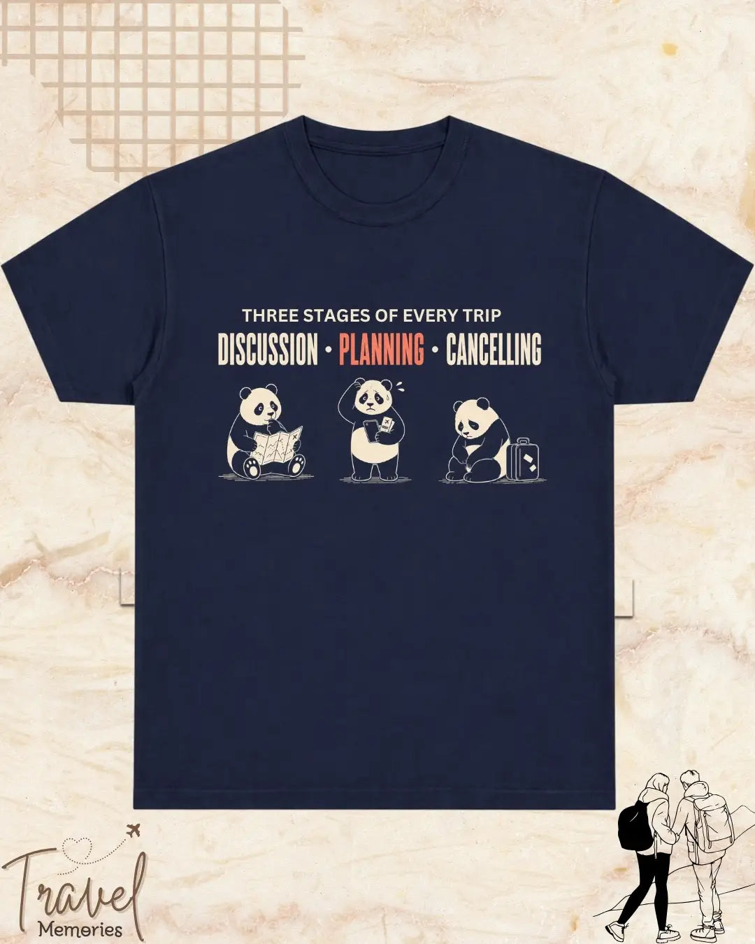 Three Stages of Every Trip Travel Cotton Tshirt Part 2