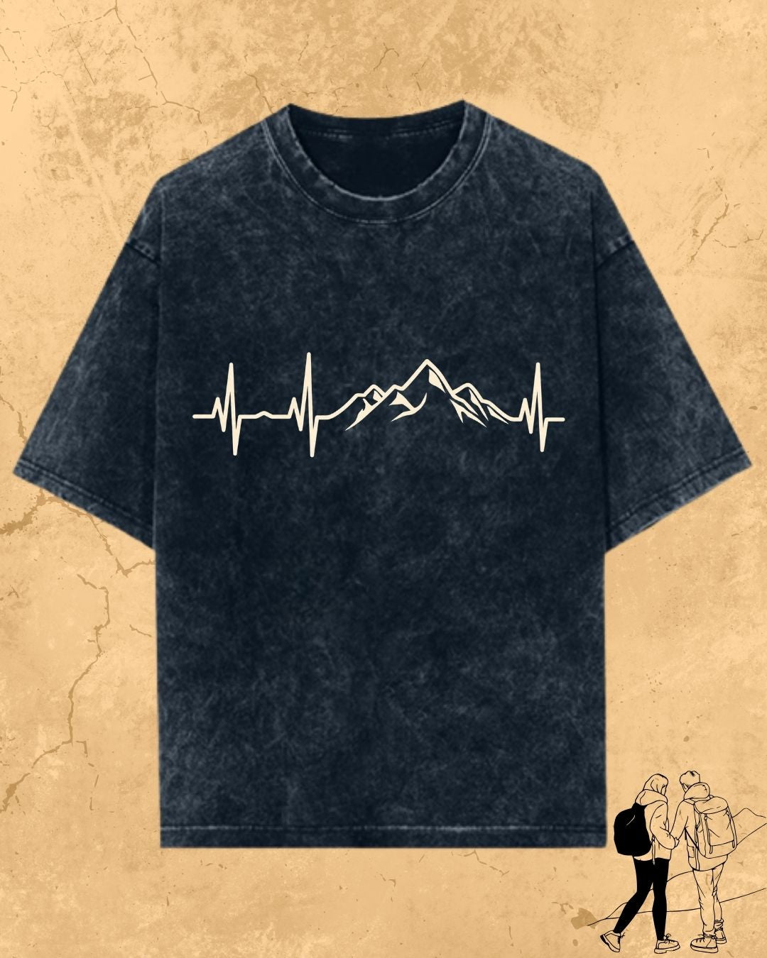 Minimalist Wanderline Travel Cotton Tshirt