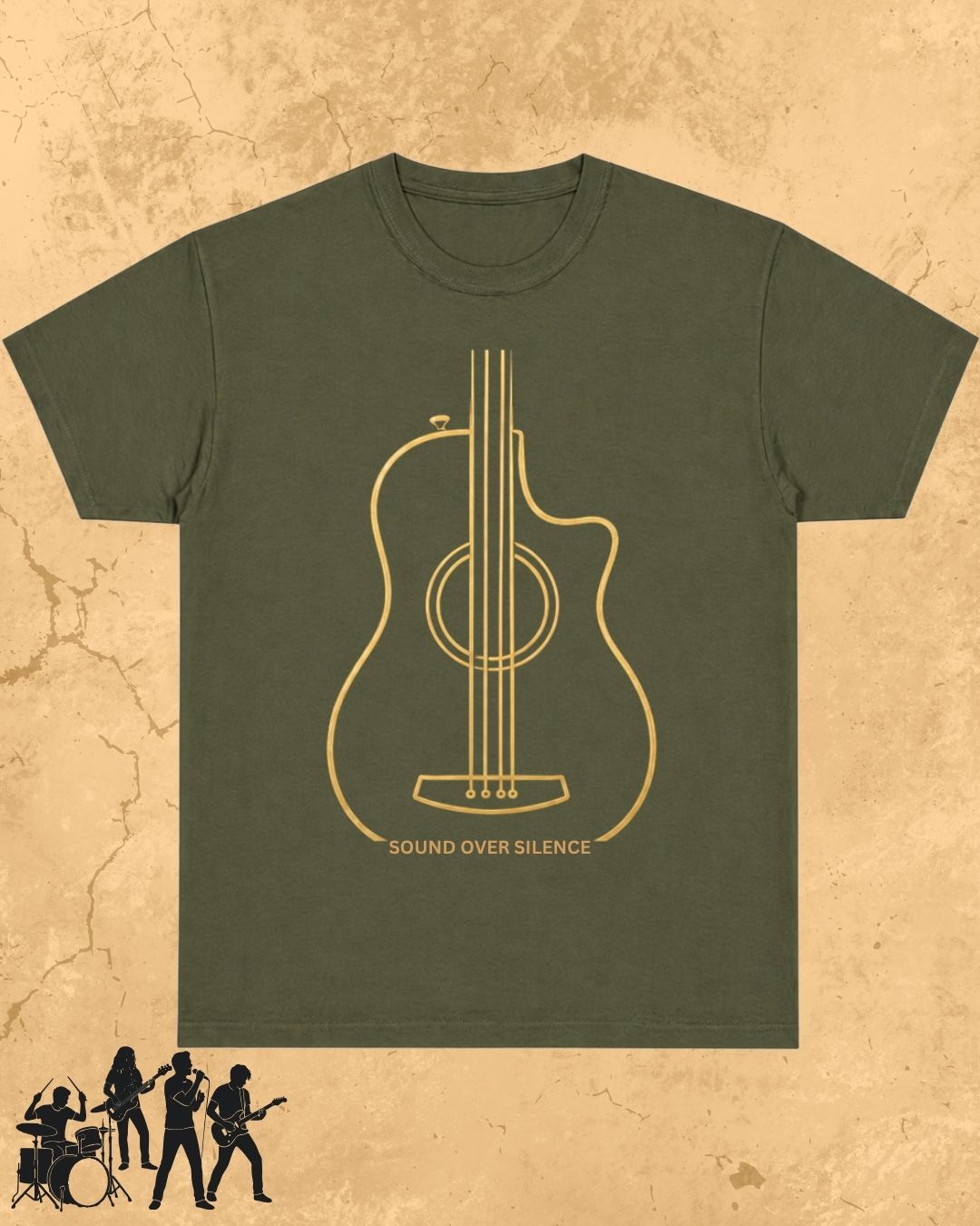 Minimal Guitar Music Cotton T-Shirt