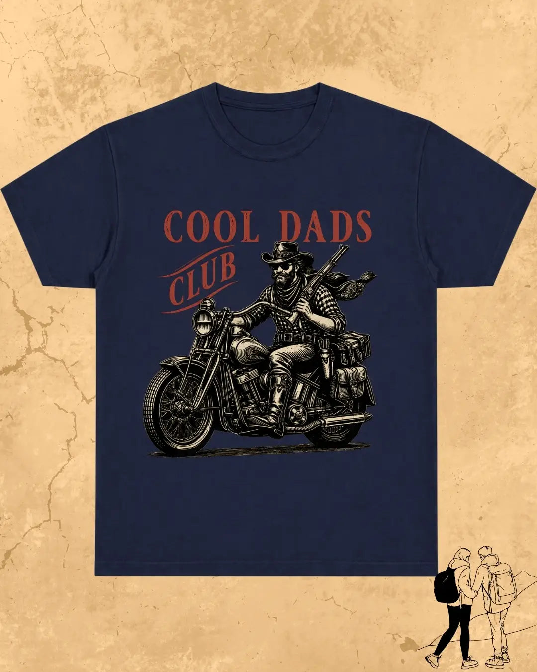 Vintage Cool Dad's Motorcycle Cotton Tshirt