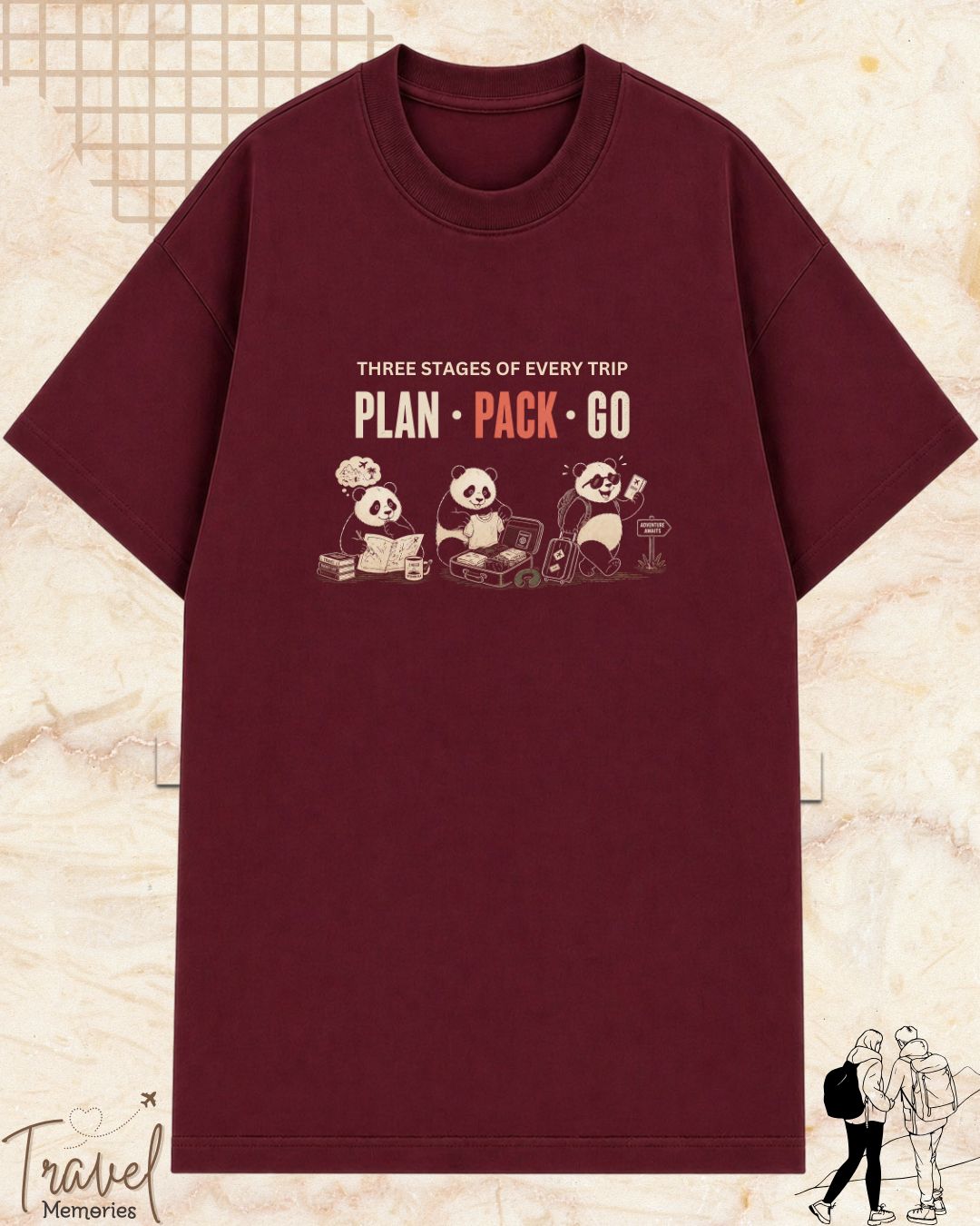 Three Stages of Every Trip Series 2 Travel Cotton Tshirt