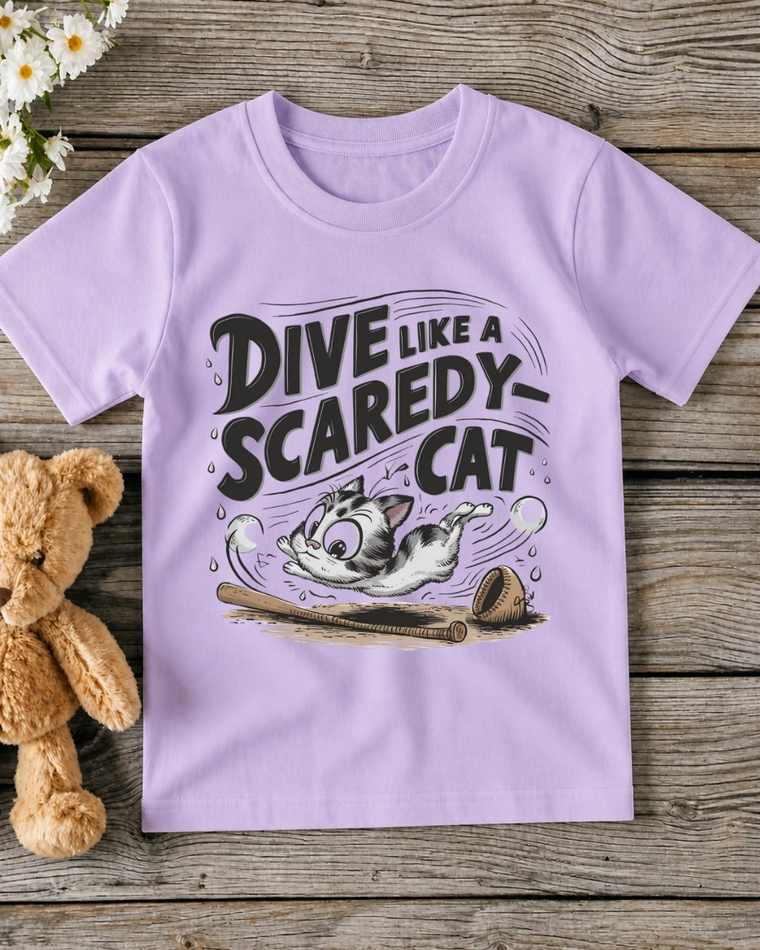 Drive Like Scaredy Cat kid Cotton Tee