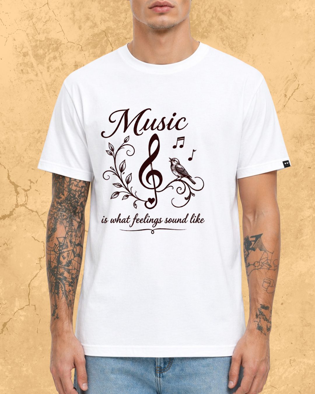 White Music Is What Feelings Sound Like Cotton Tshirt