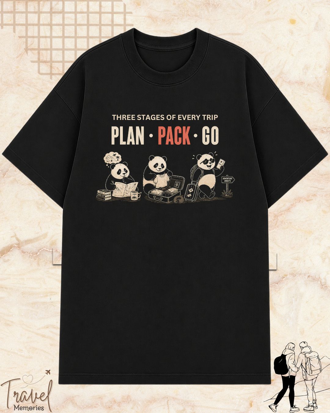 Three Stages of Every Trip Series 2 Travel Cotton Tshirt