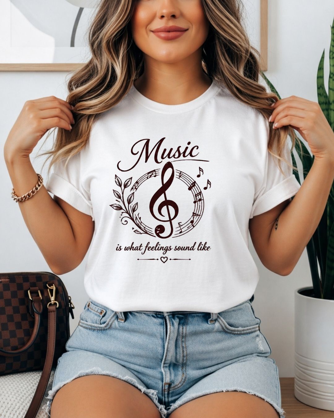 White Music Is What Feelings Sound Like Cotton Tshirt