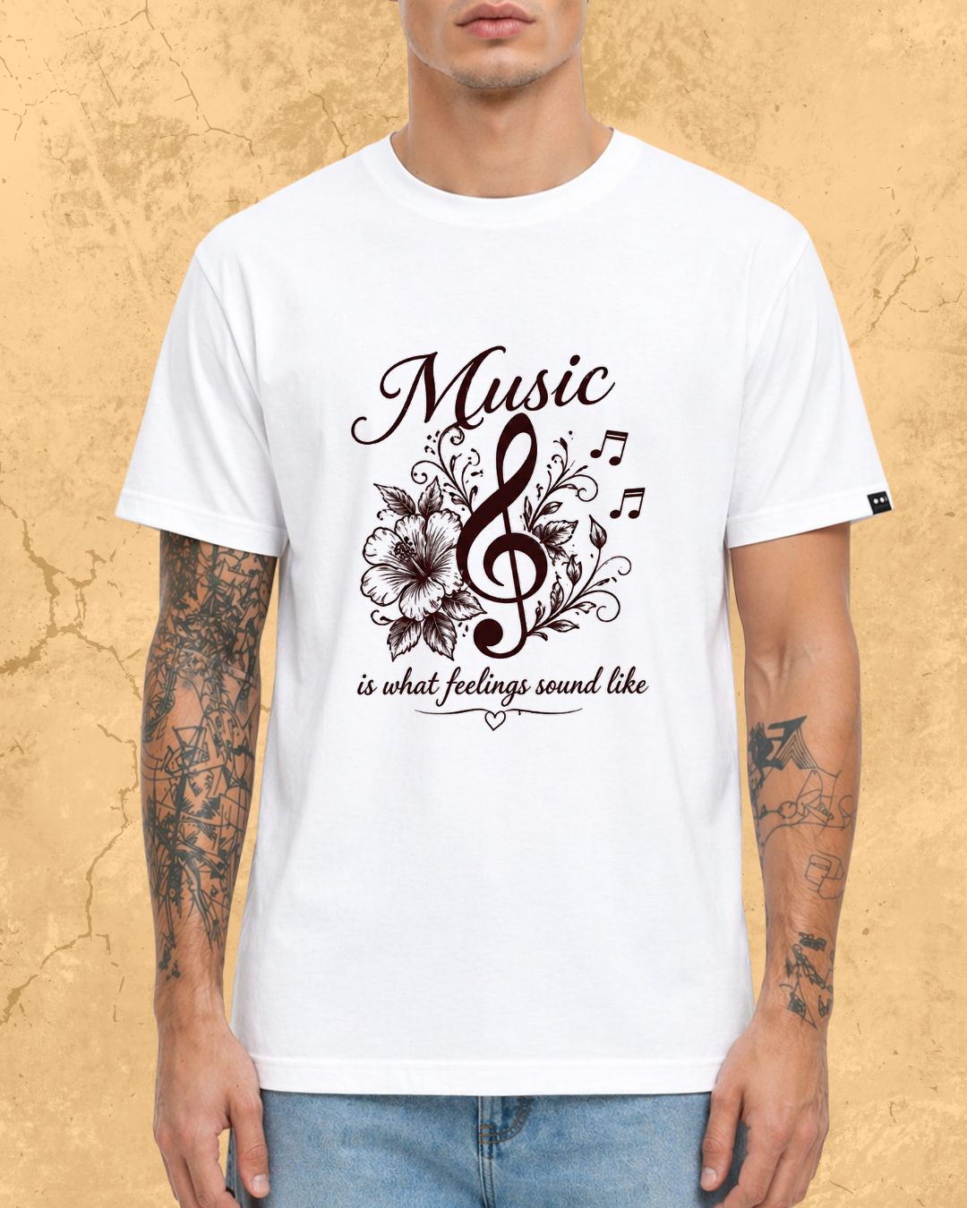 White Music Is What Feelings Sound Like Cotton Tshirt