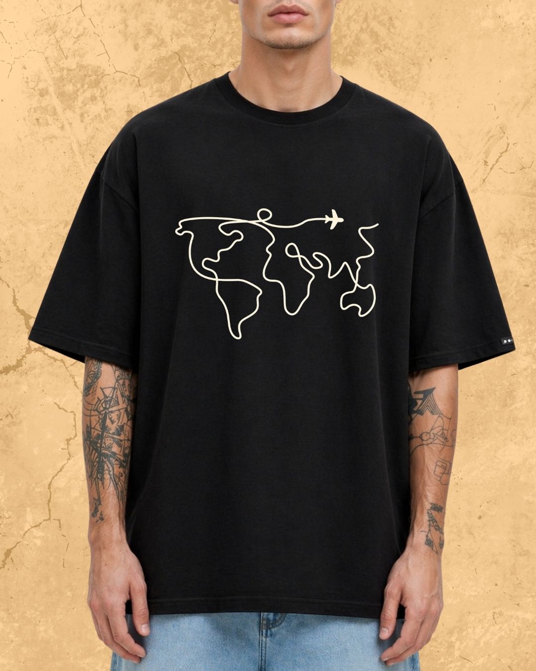 Minimalist Wanderline Travel Cotton Tshirt