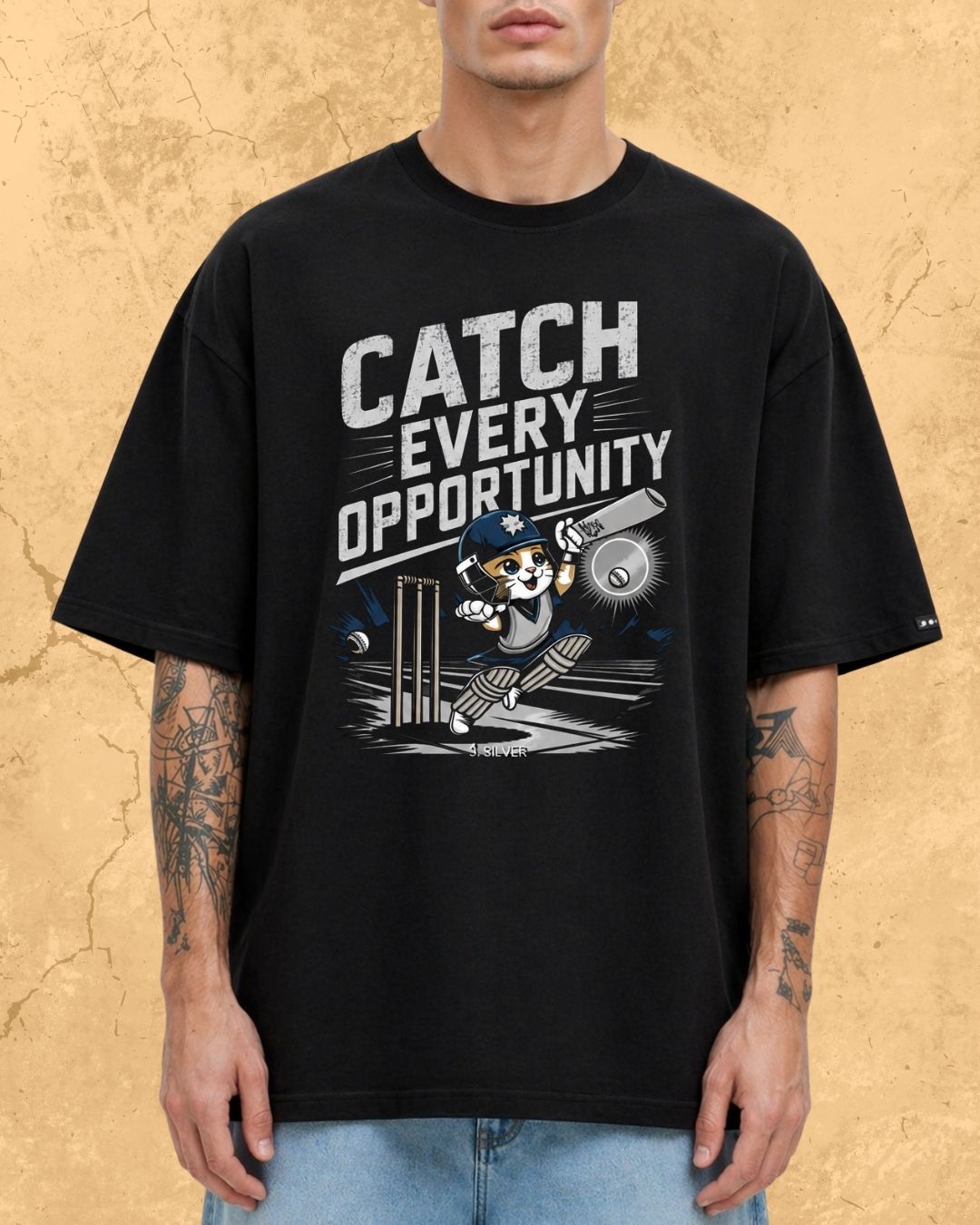 Meow Cricket Champion Cotton Tee