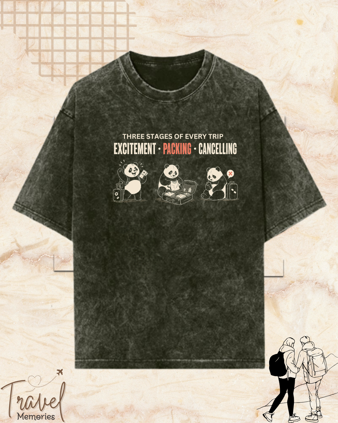 Three Stages of Every Trip Series 1 Travel Cotton Tshirt