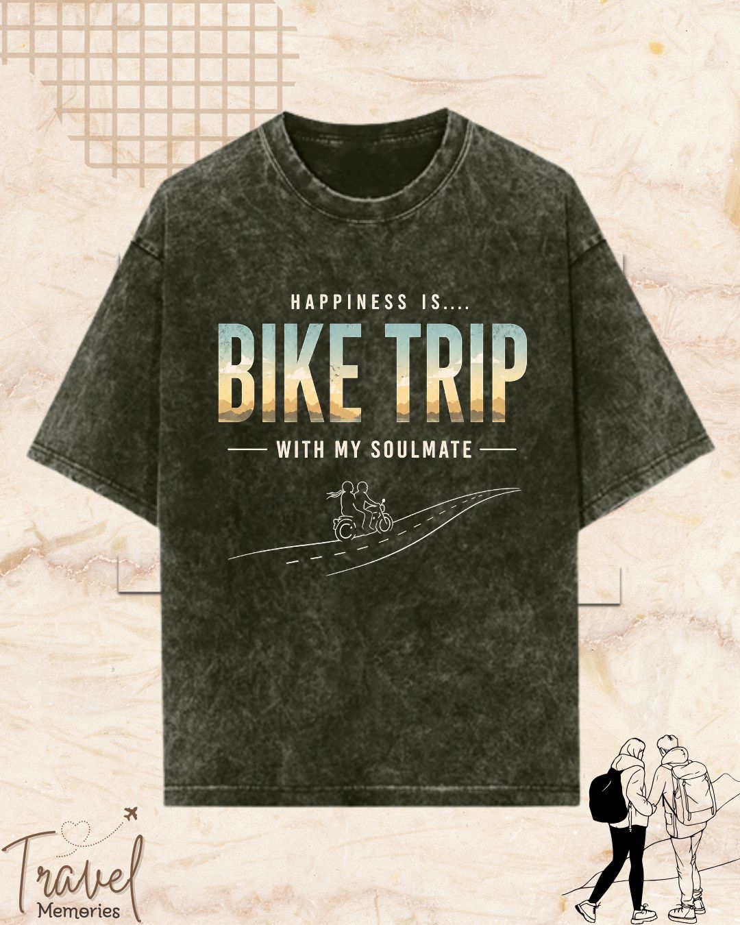 Happiness Is Travel Cotton Tshirt