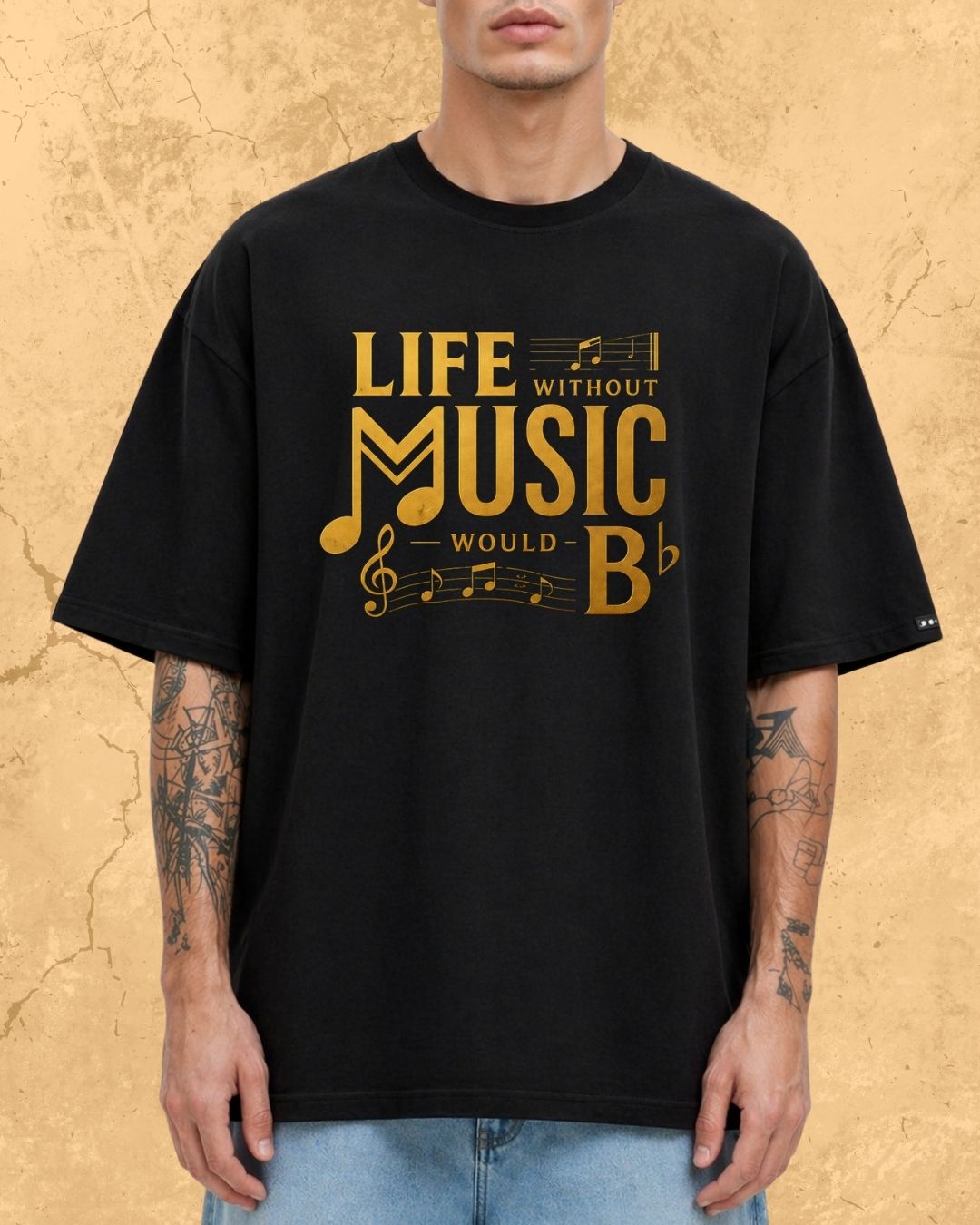 Life Without Music Would B Flat Cotton T-Shirt