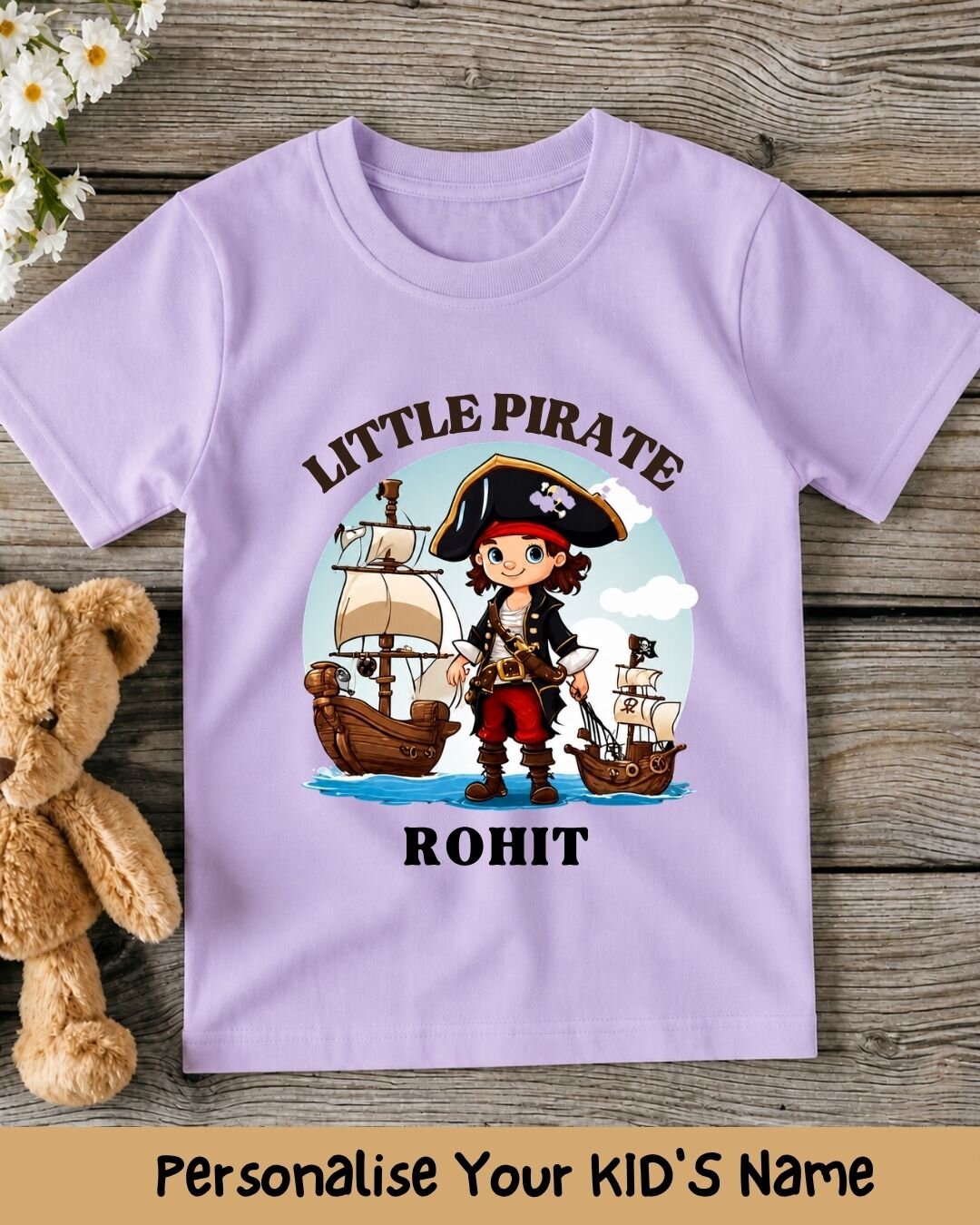 Karate & Pirate Theme Custom Kid Cotton Tee