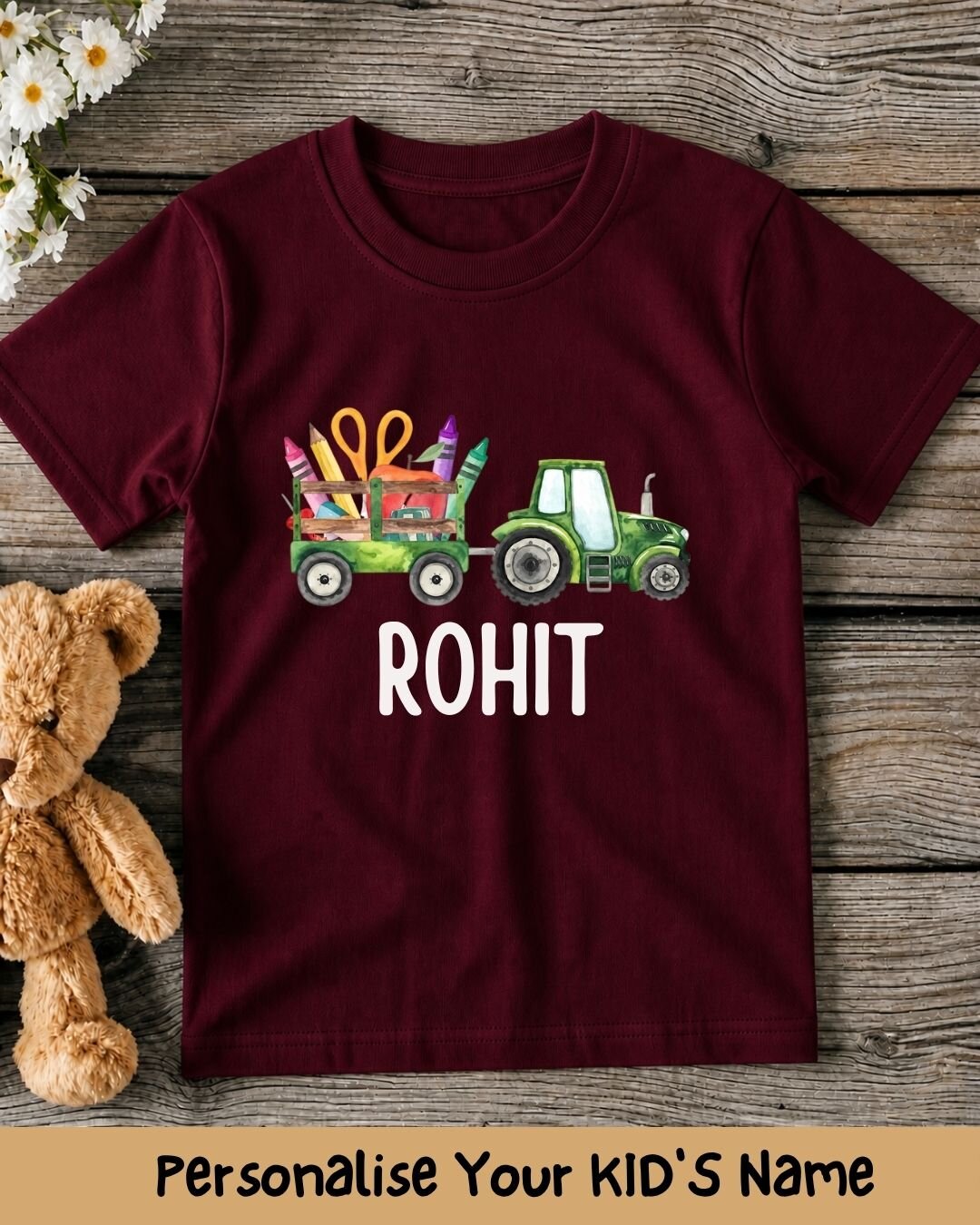 Colorful Crayon Custom Kid Cotton Tee