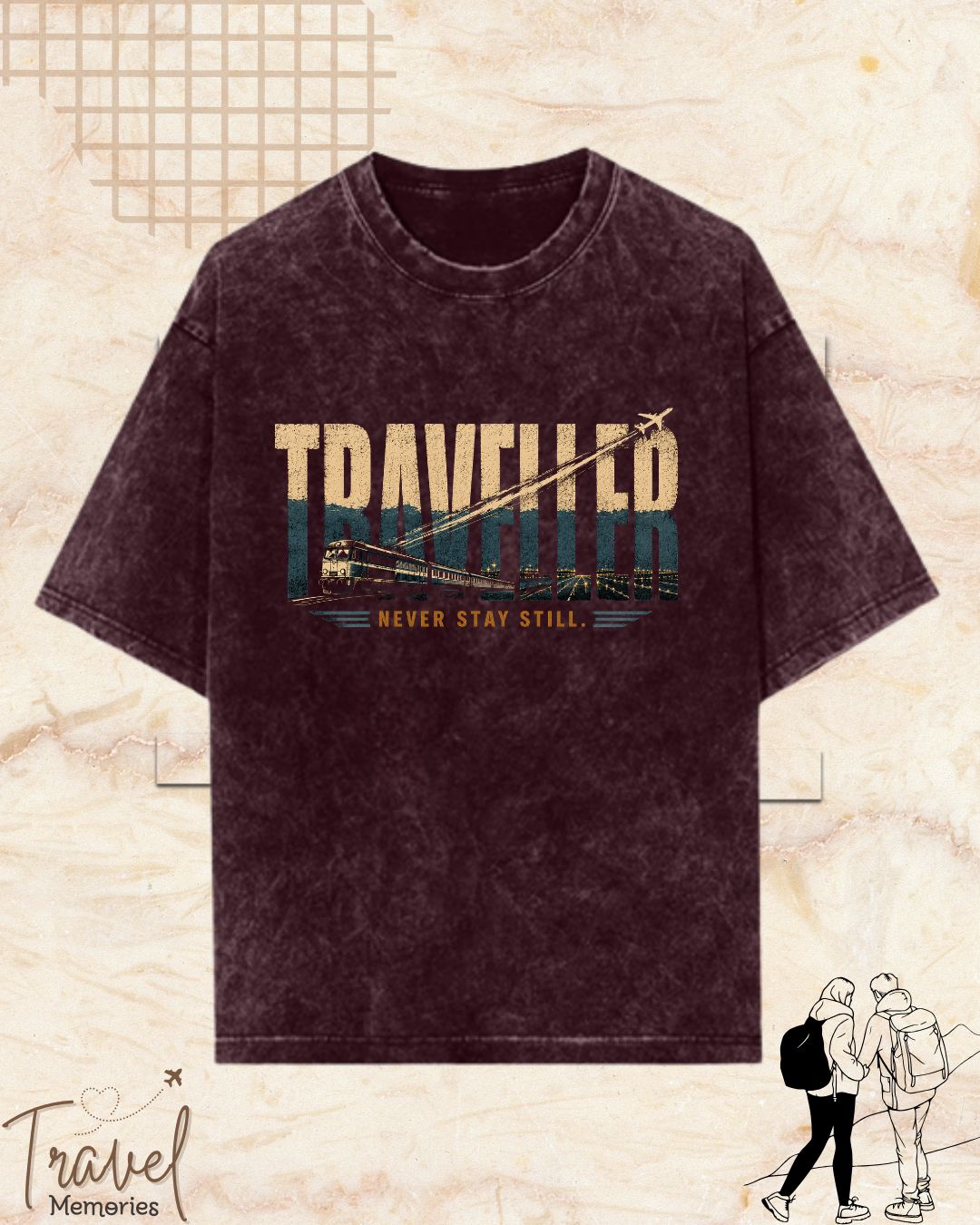 Vintage Travel Vibes Cotton Tshirt