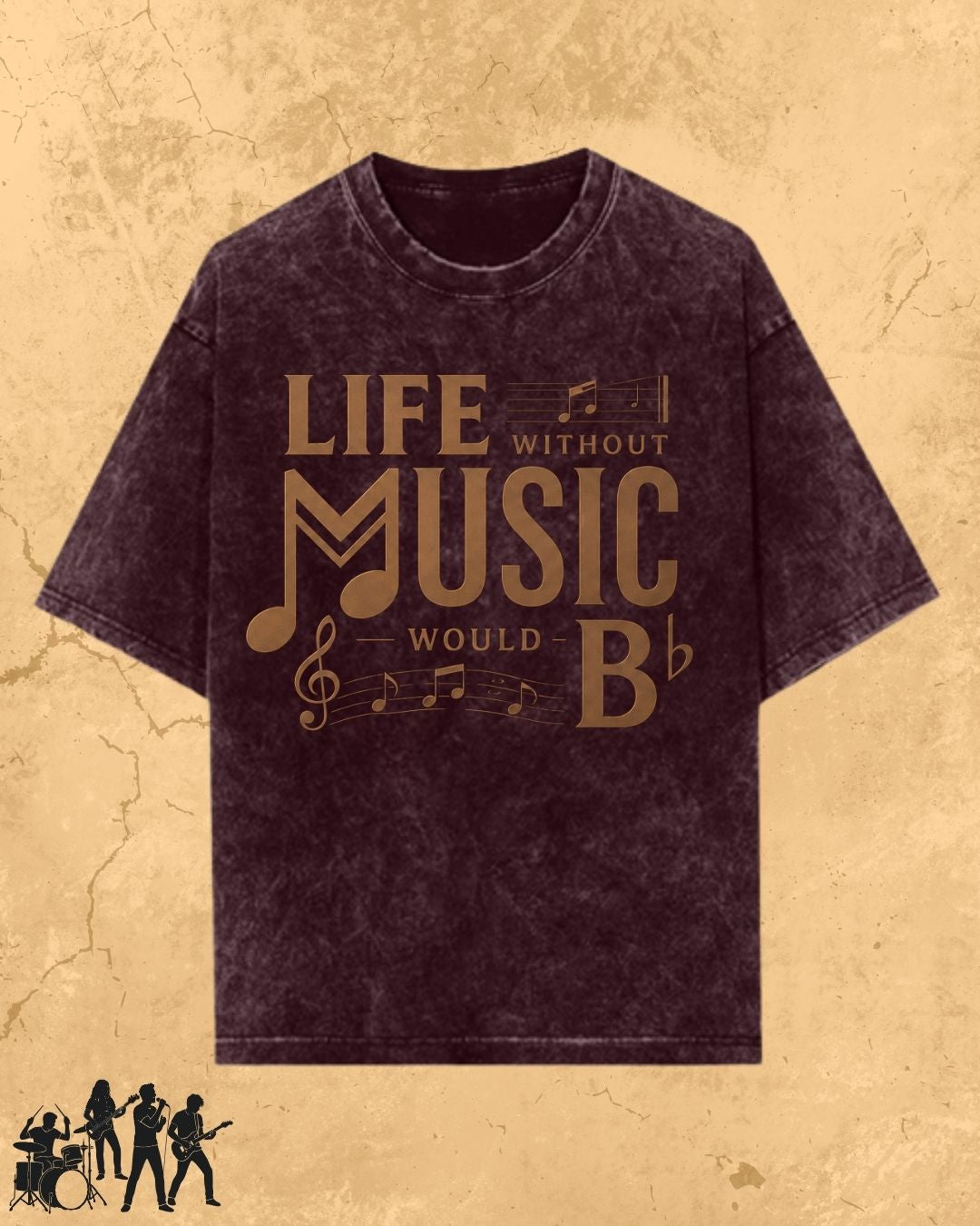 Life Without Music Would B Flat Cotton T-Shirt