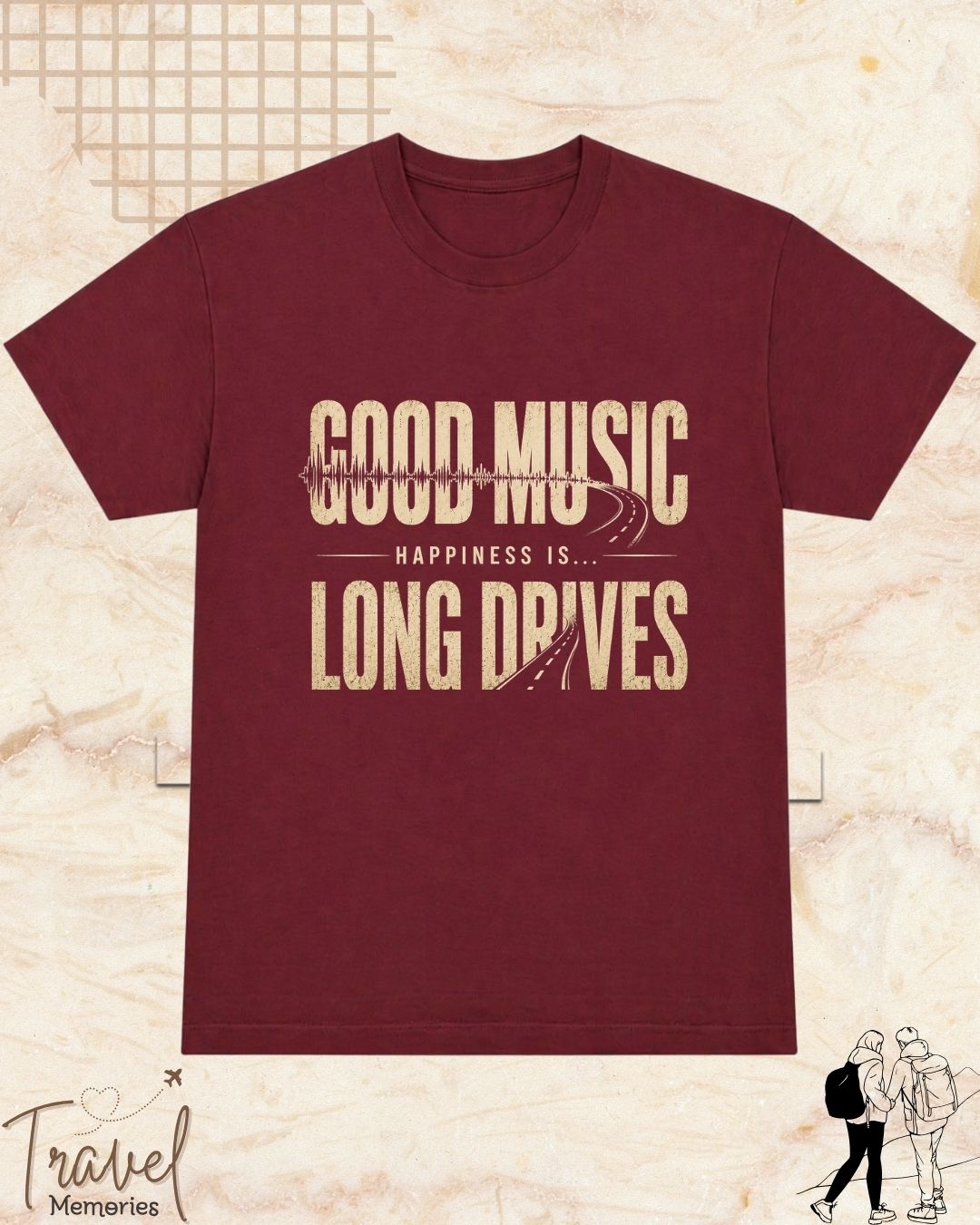 Happiness Is Travel Cotton Tshirt