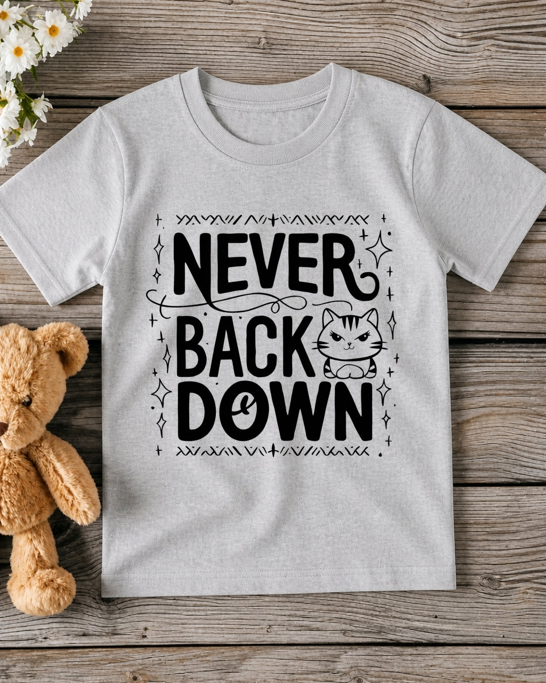 Never Back Down Kid Cotton Tshirt