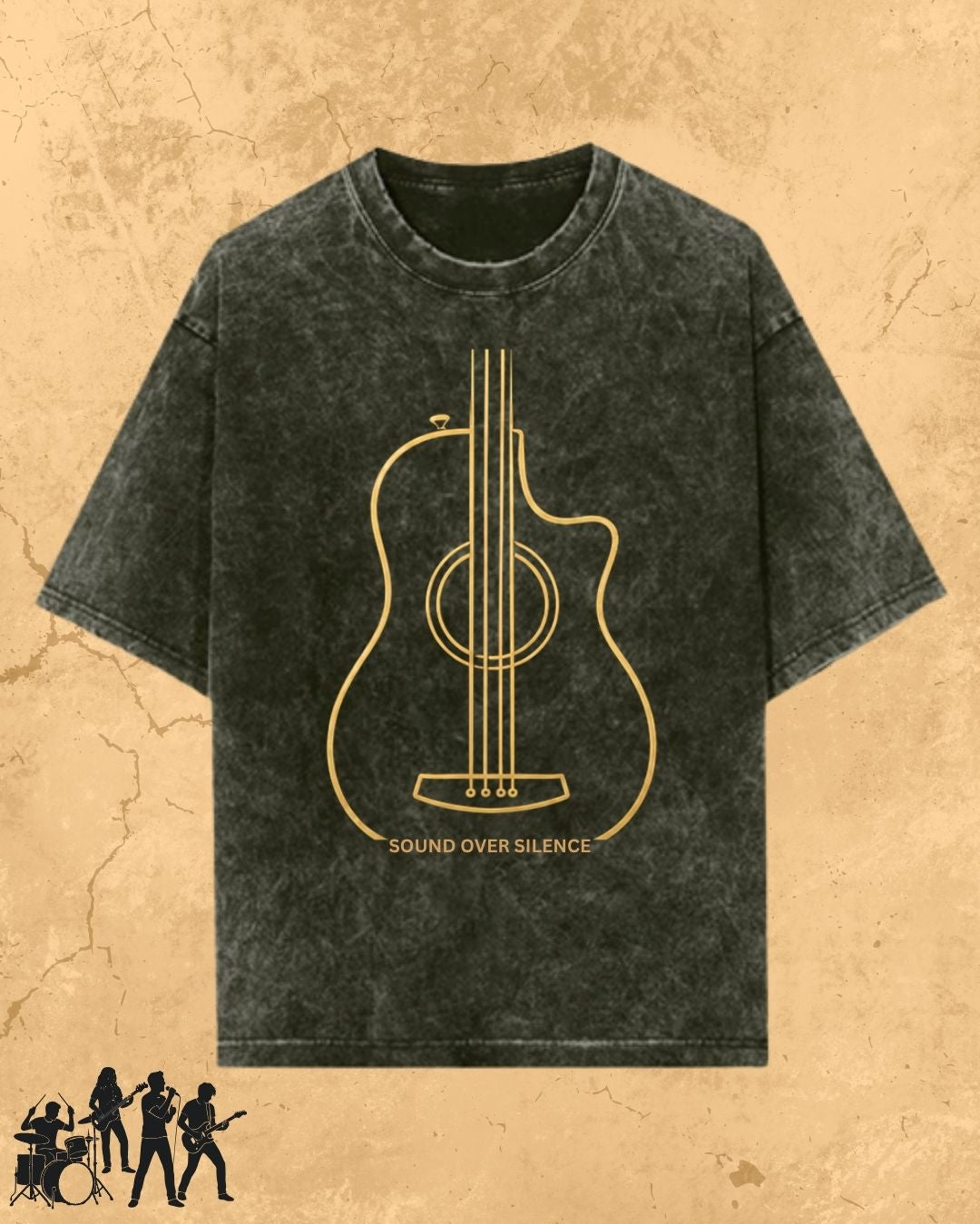 Minimal Guitar Music Cotton T-Shirt